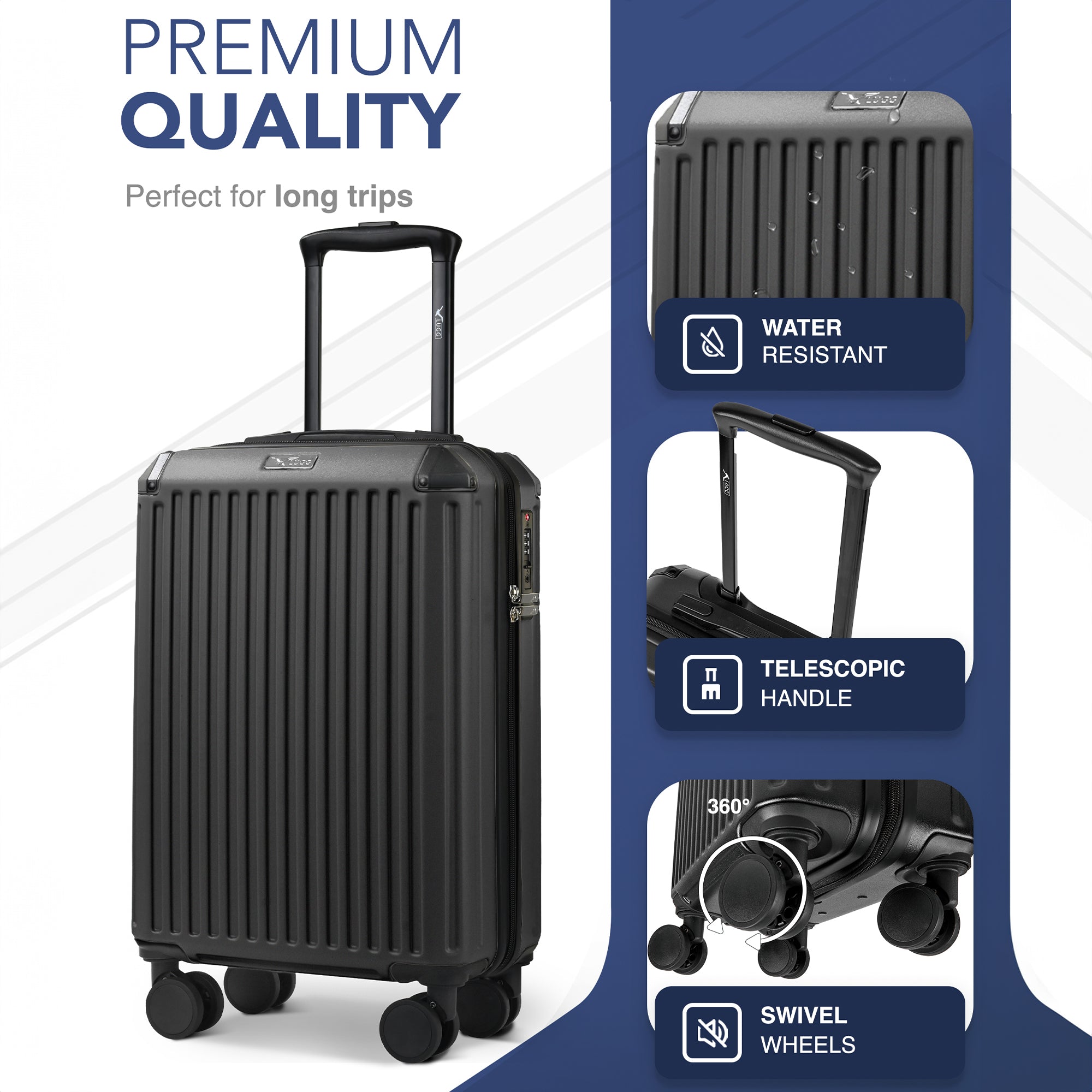 Sky Rover 20” Cabin Suitcase in Black - Clearance