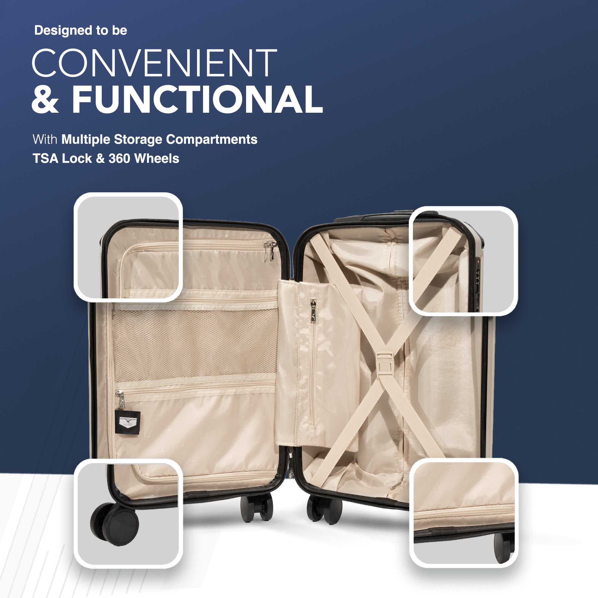 Sky Rover 20” Cabin Suitcase in Taupe - Clearance