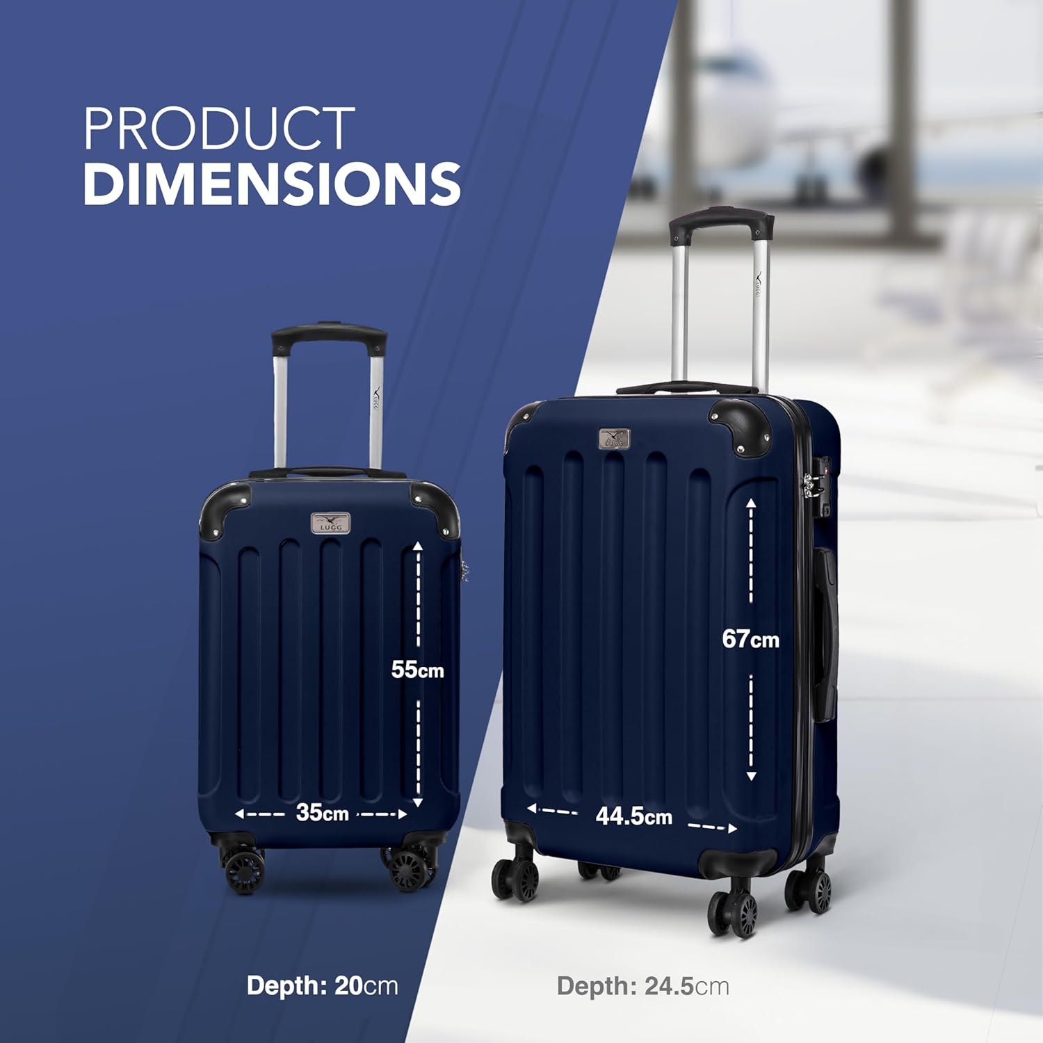 Skywander 2pc 20in & 24in Suitcase - Midnight Blue