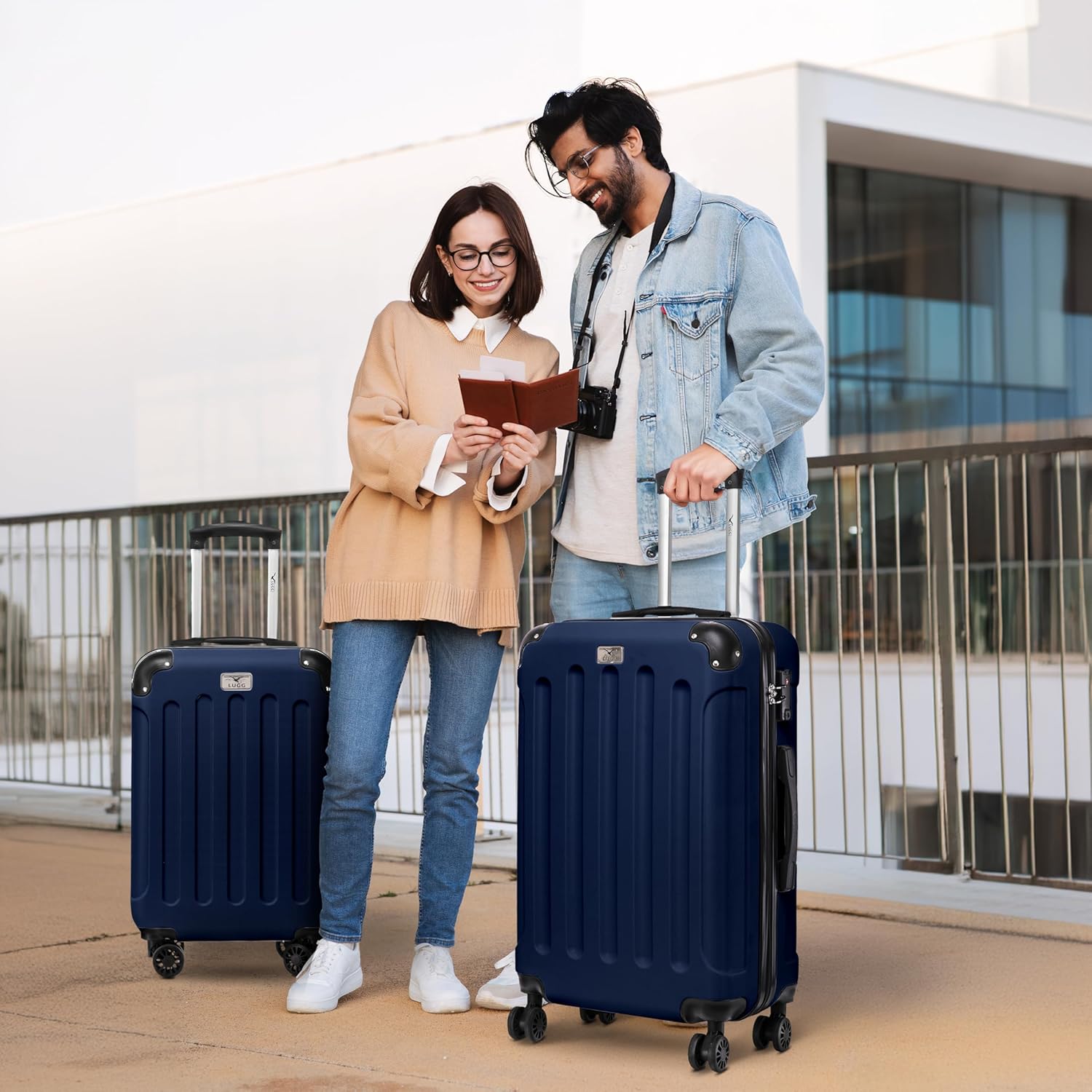 Skywander 2pc 20in & 24in Suitcase - Midnight Blue