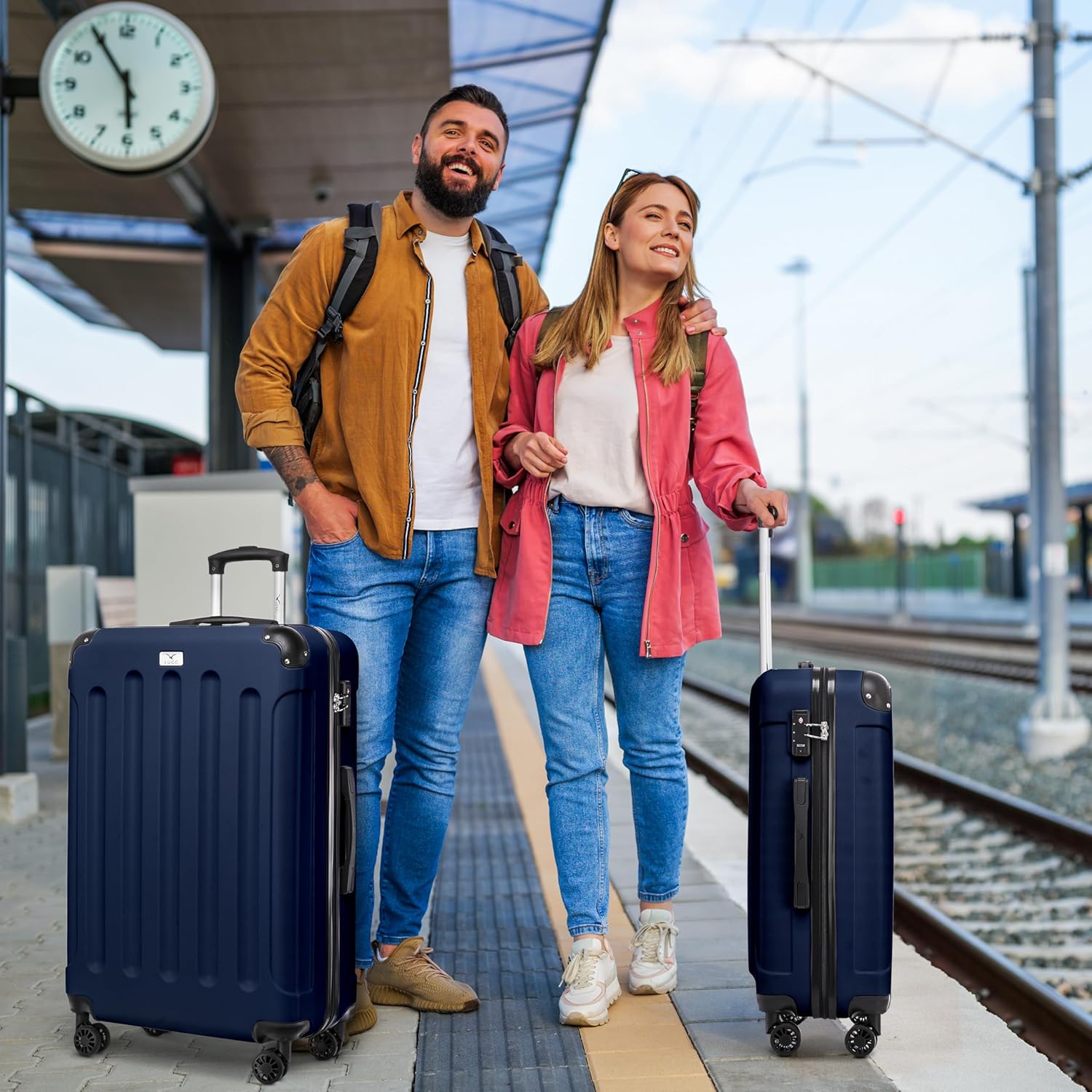 Skywander 2pc 20in & 24in Suitcase - Midnight Blue
