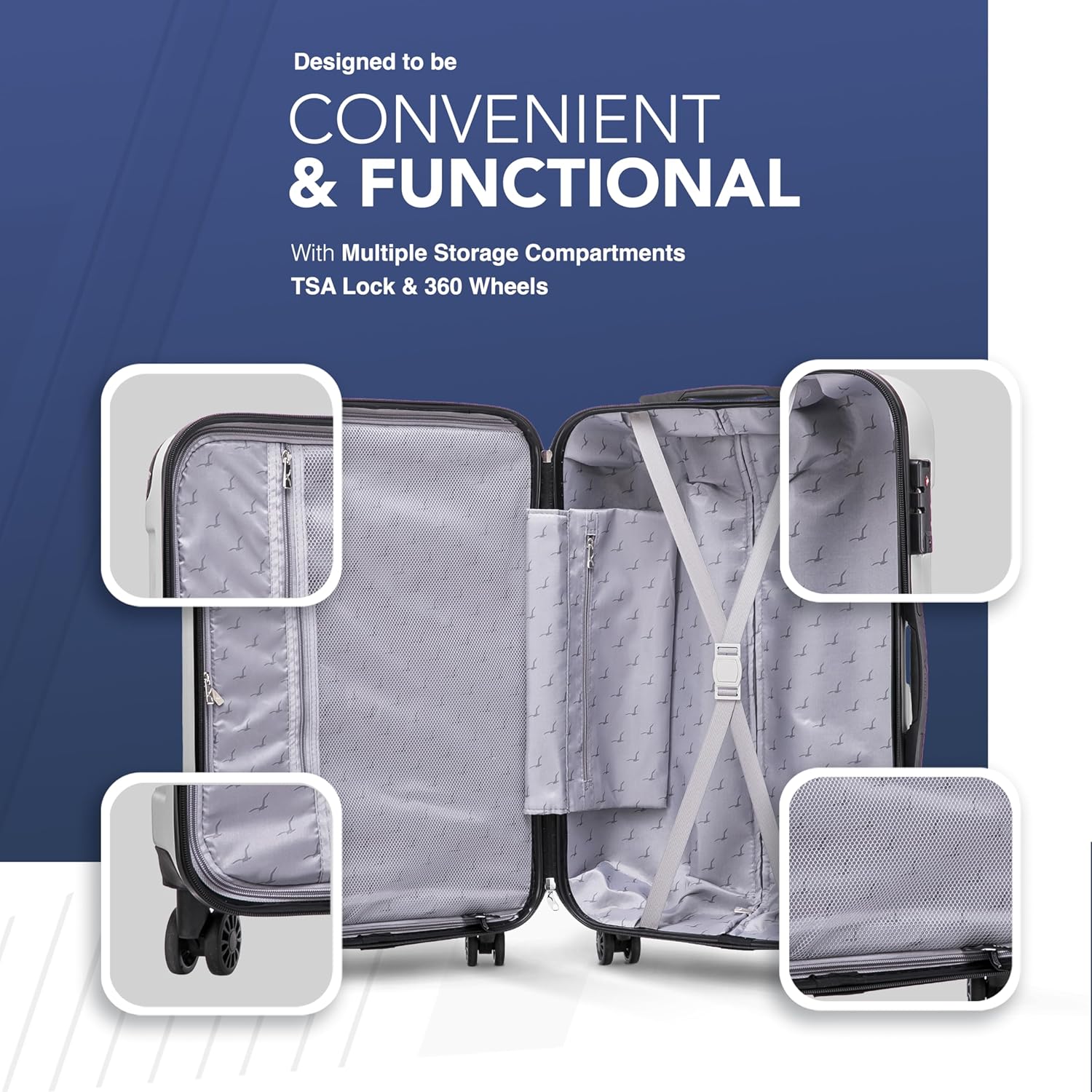 Skywander 2pc 24in & 28in Suitcase - Beige