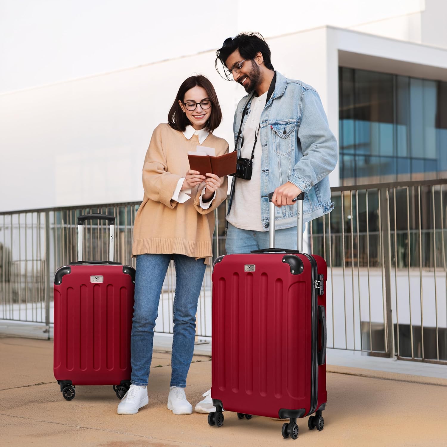Skywander 2pc 24in & 28in Suitcase - Burgundy