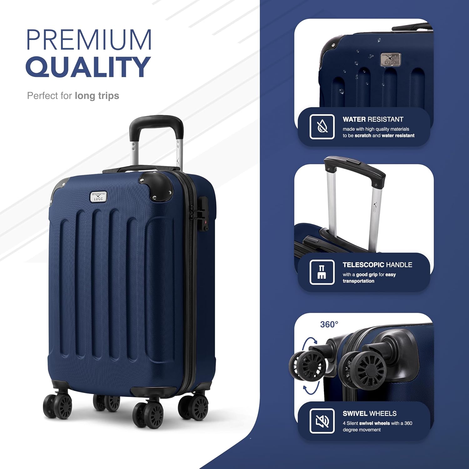 Skywander 2pc 20in & 24in Suitcase - Midnight Blue