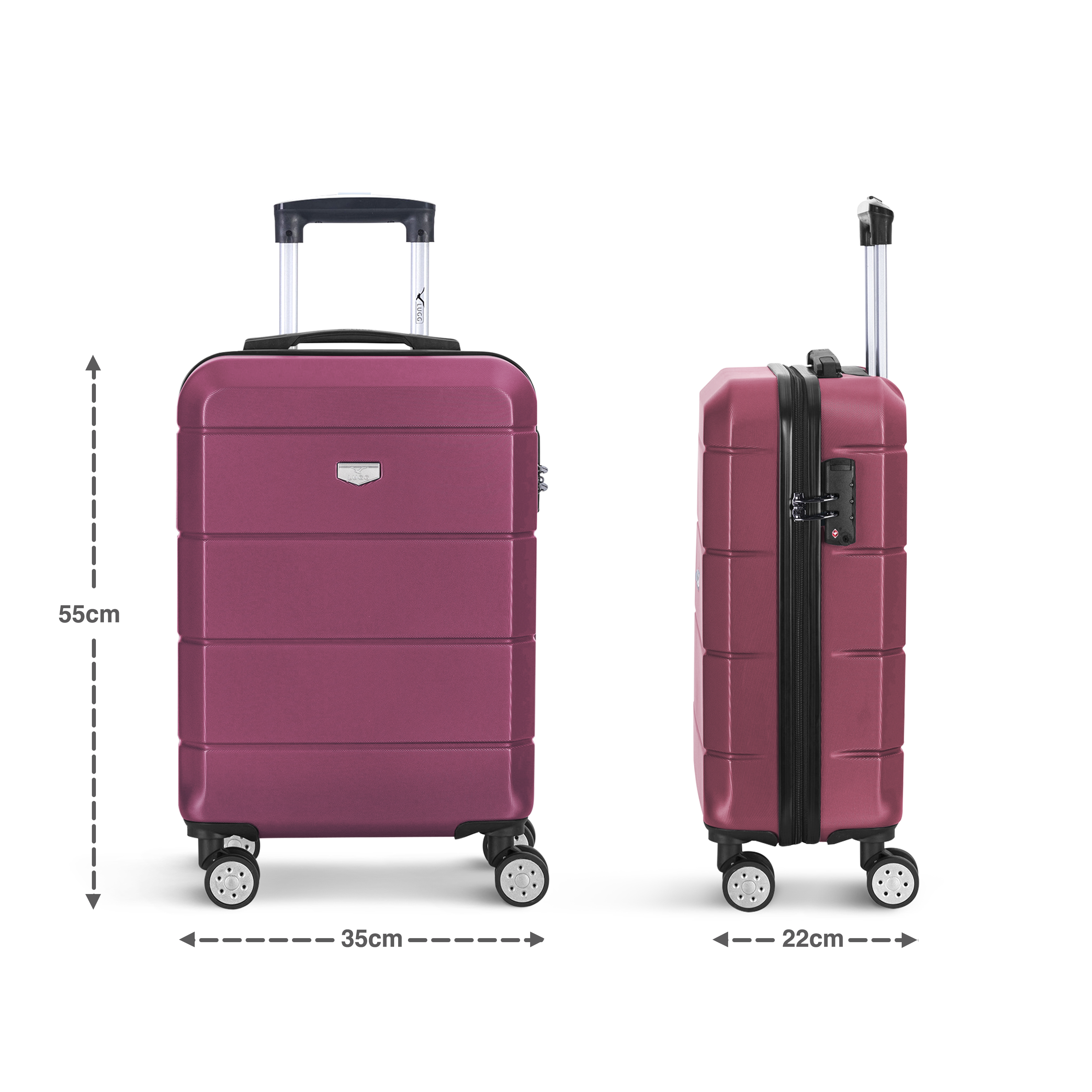 Bold 20-inch Burgundy Suitcase - Your Ultimate Travel Companion - UK