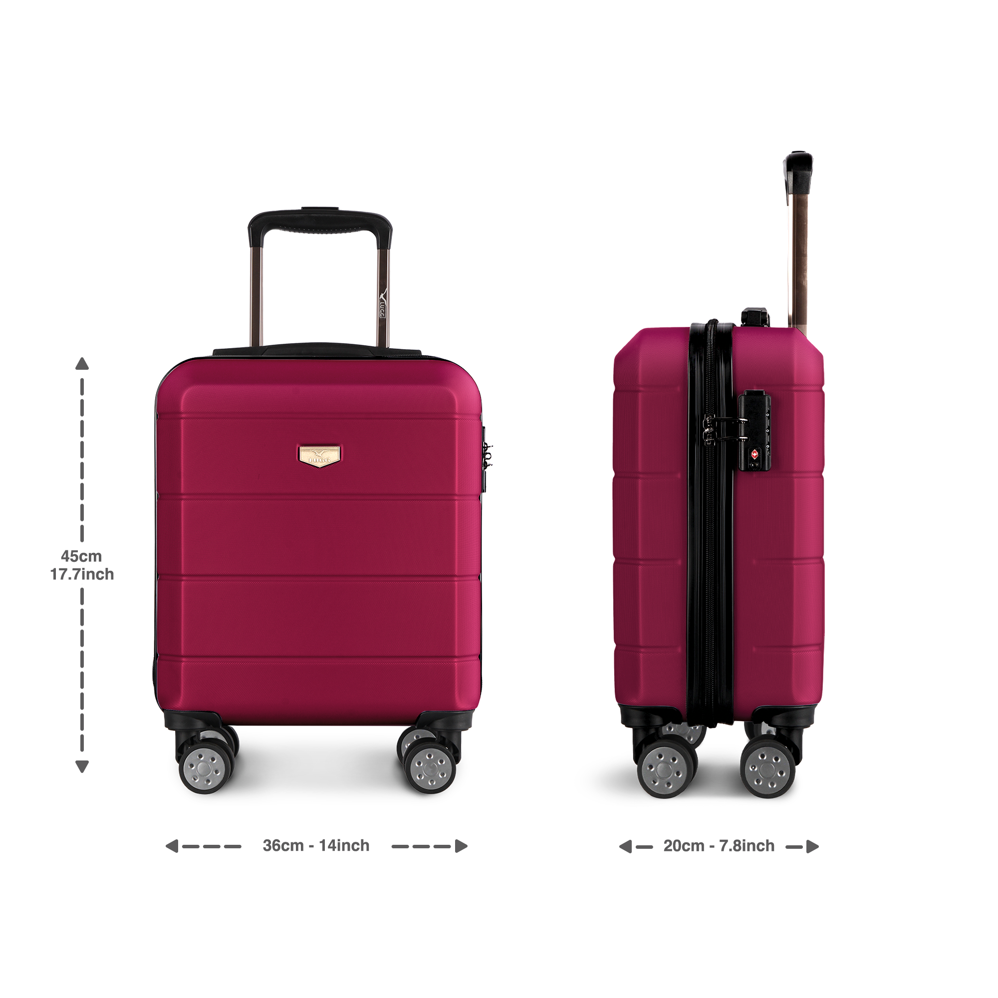 Jetset 15" Underseat Suitcase in Burgundy