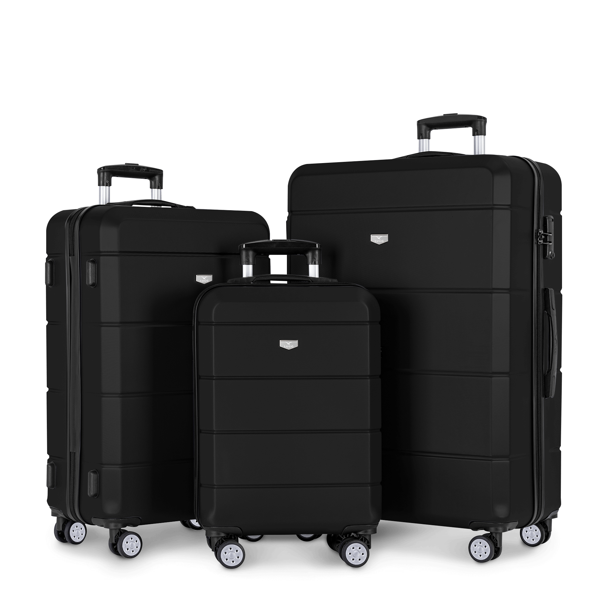 Jetset 3pc Suitcase Set in Black Perfect for Globetrotters UK!