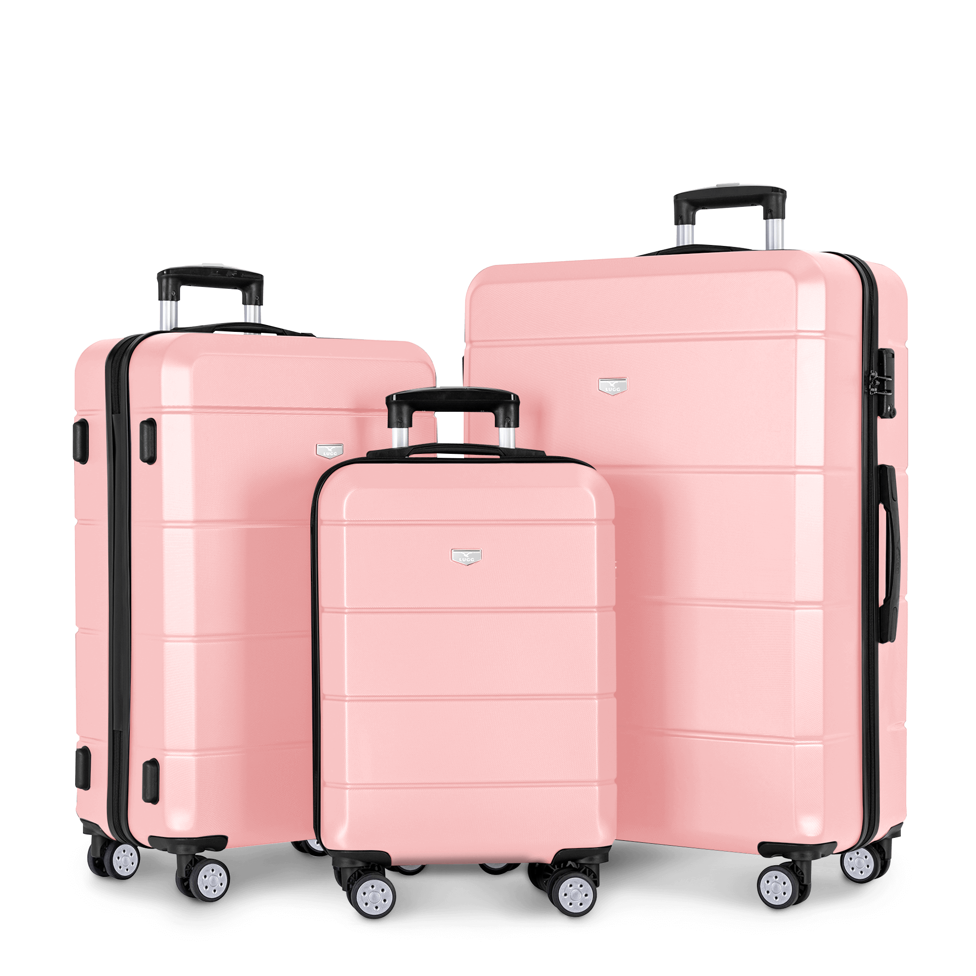 Jetset 3pc Suitcase Set in Rose Gold - Main Image