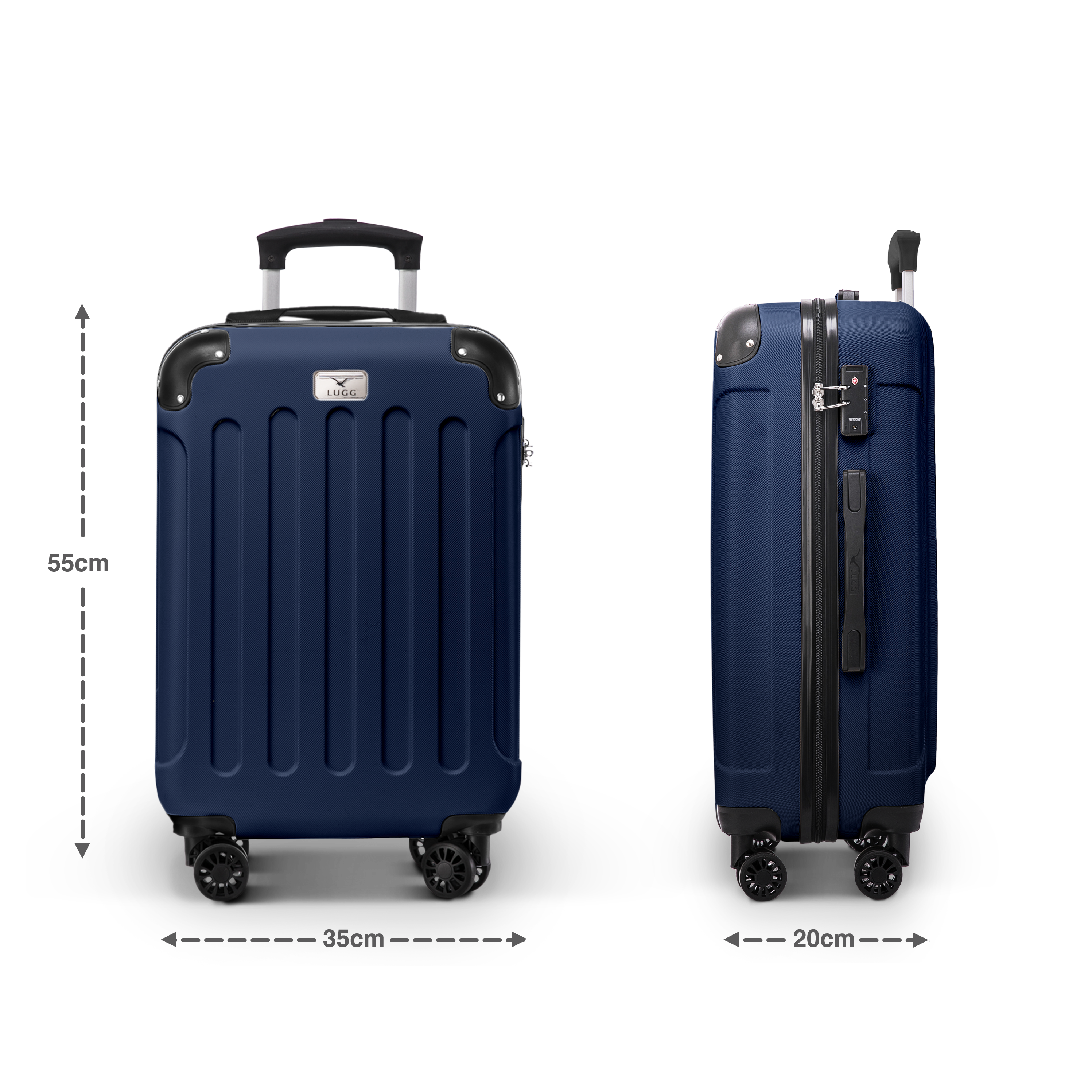 LUGG Skywander 20-Inch Midnight Blue Suitcase: Premium Travel Gear