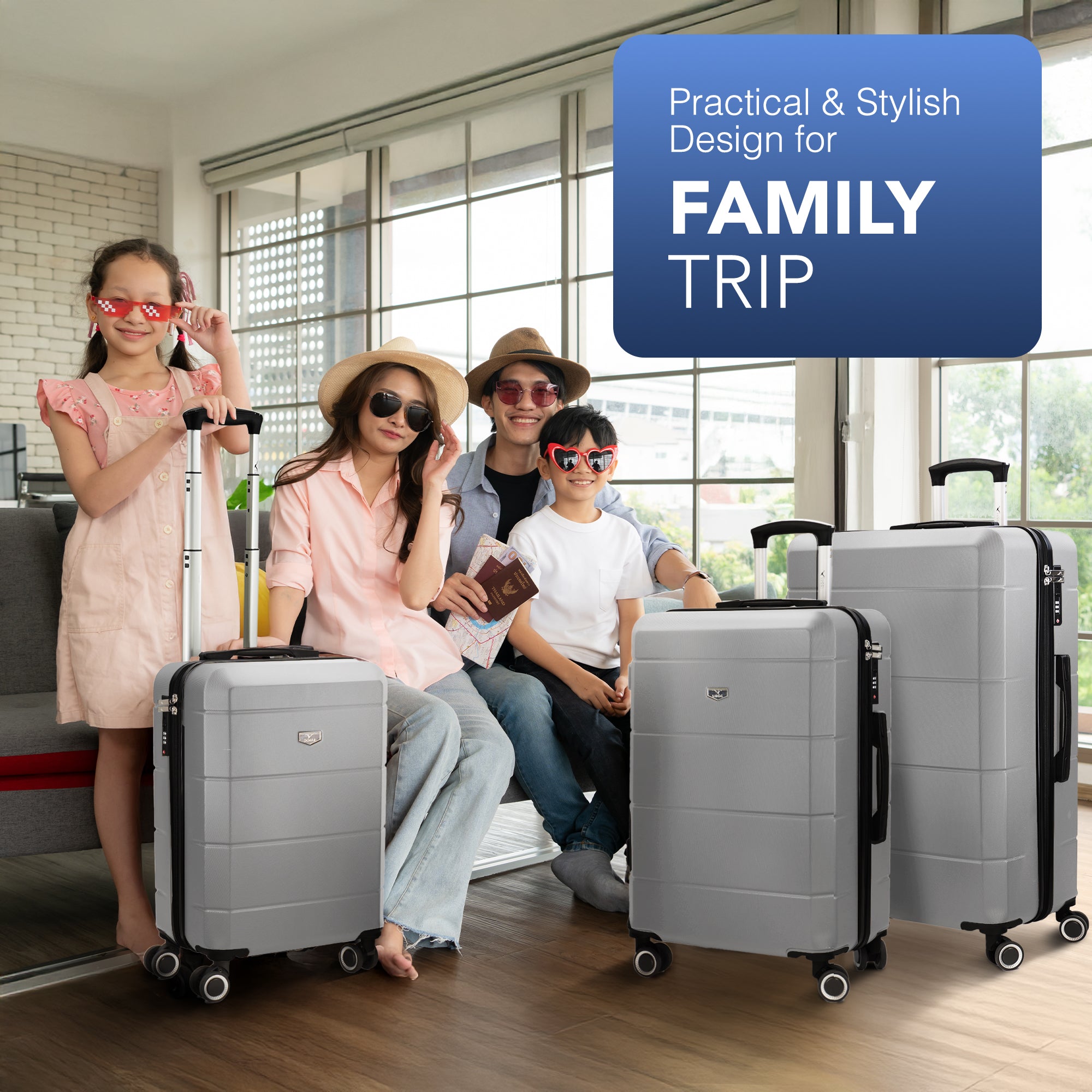 Jetset 3pc Suitcase Set in Silver