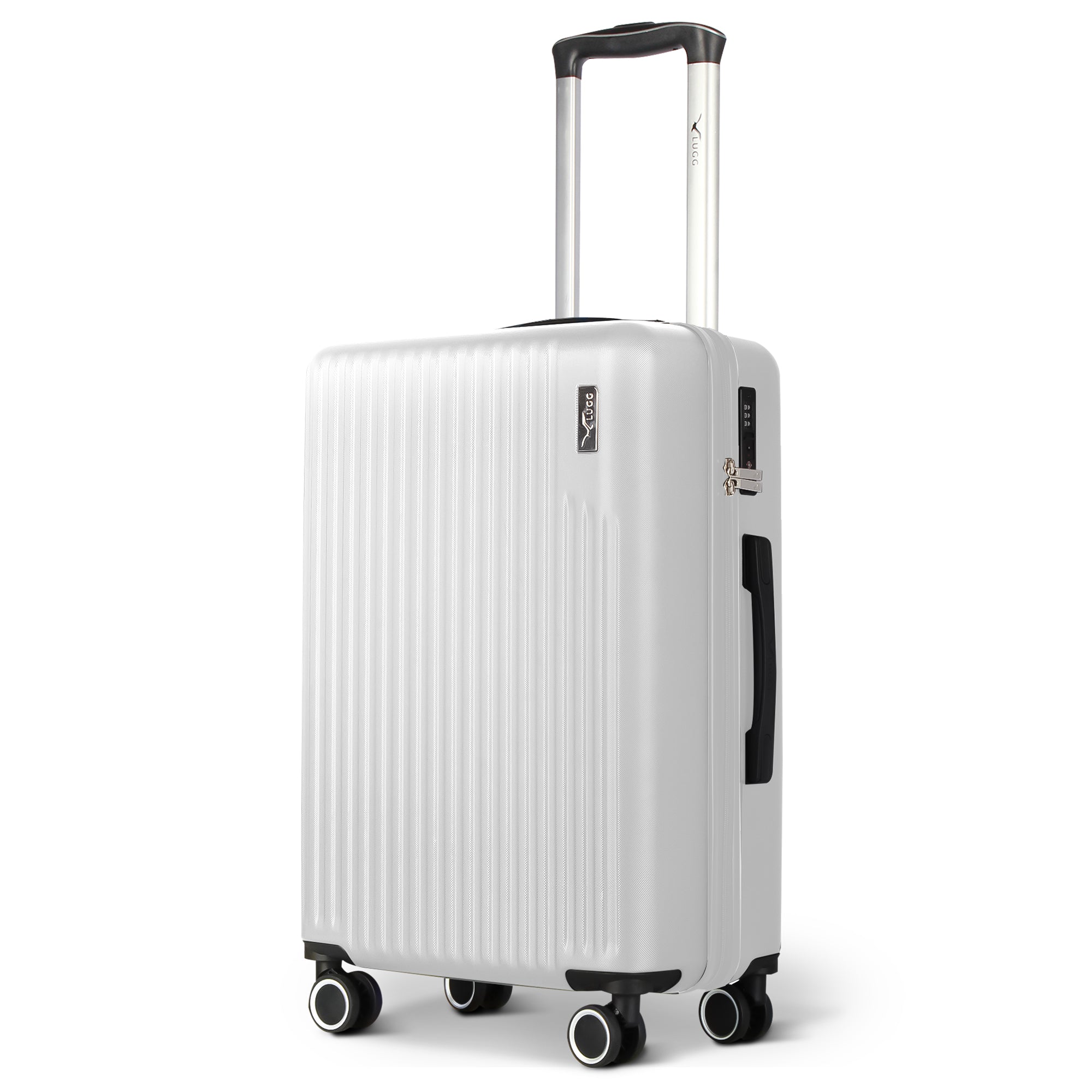 Vacay 20” Suitcase ABS Luggage with TSA Indent Lock, Aluminium Trolley Handle, 360° Spinner Wheels - Airline Compatible (55 x 35 x 23cm) - Pearl