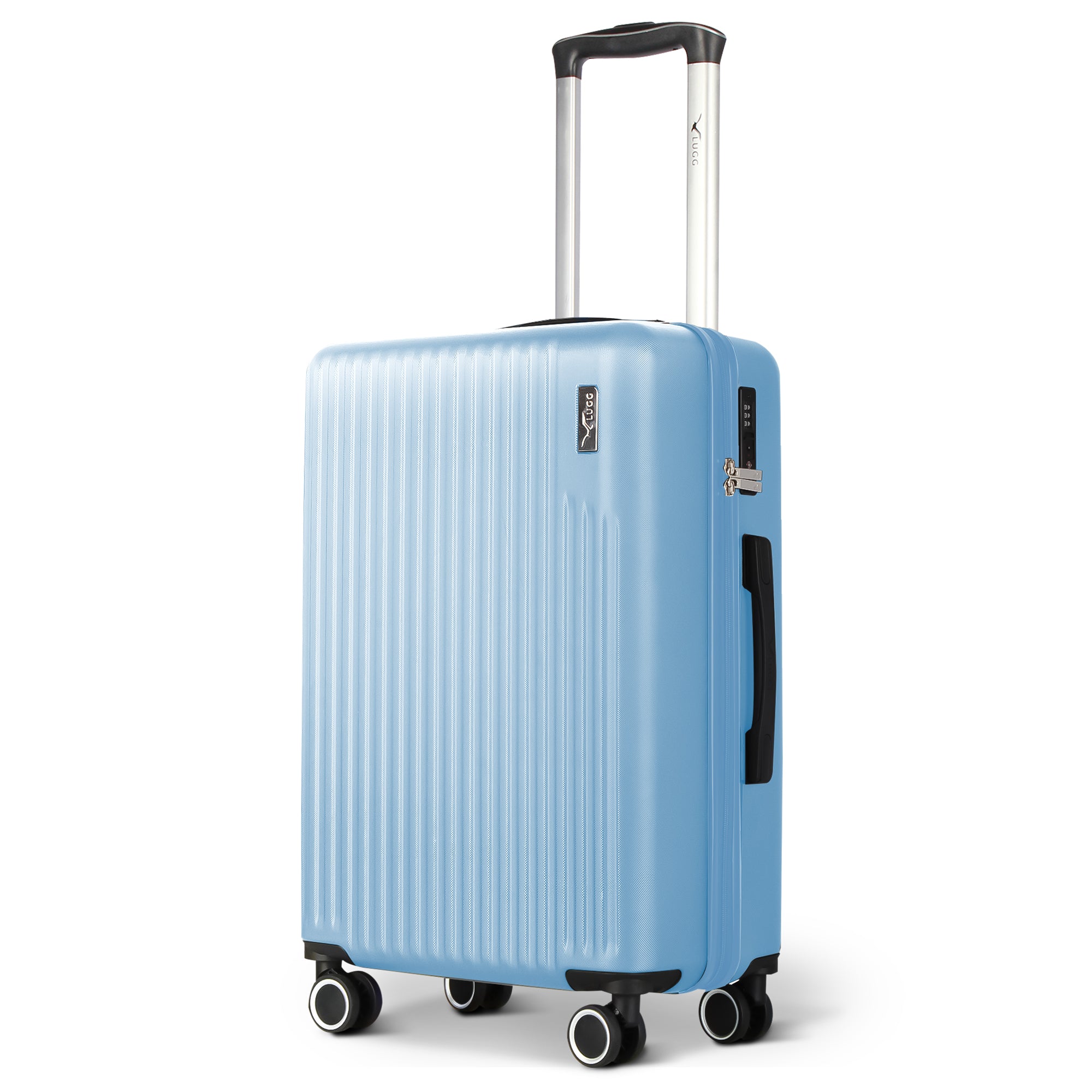 Vacay 20” Suitcase ABS Luggage with TSA Indent Lock, Aluminium Trolley Handle, 360° Spinner Wheels - Airline Compatible (55 x 35 x 23cm) - Sky Blue