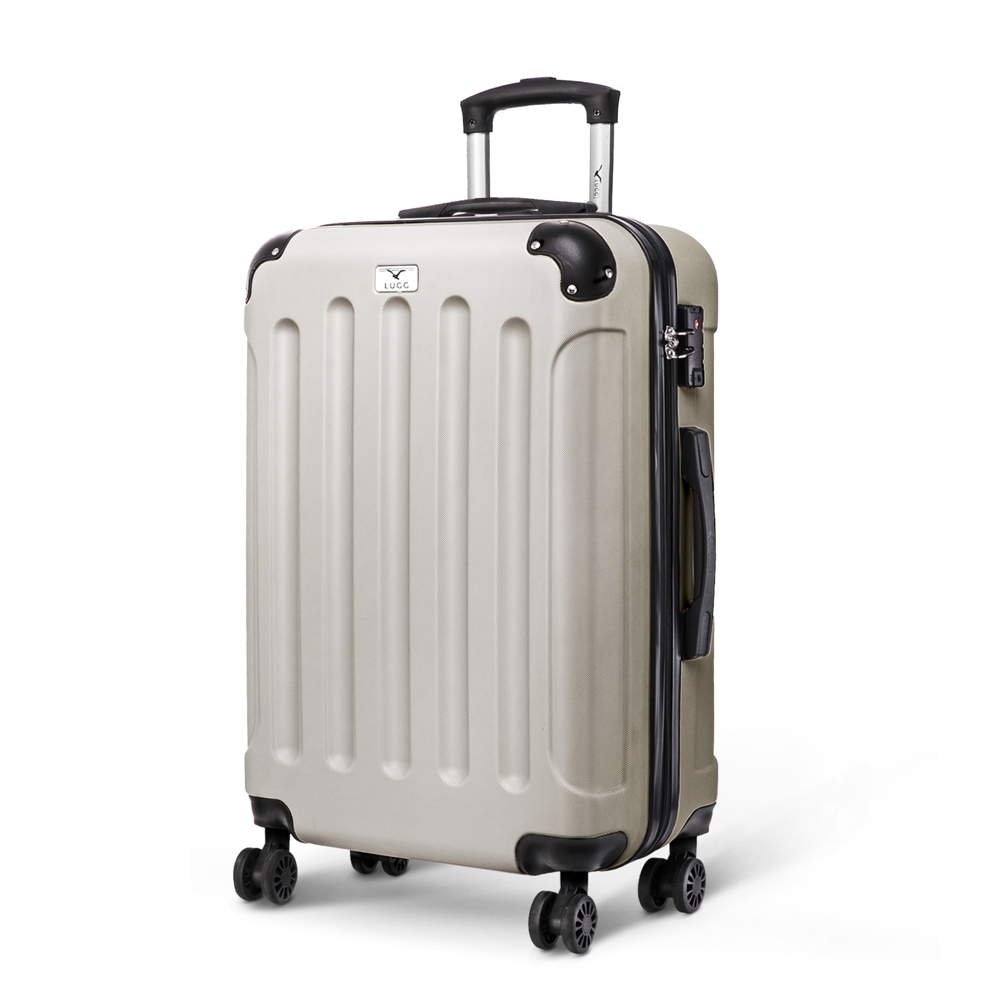 LUGG Skywander 24” Lightweight Underseat Cabin Bag - 67cm x 44cm x 26cm – EasyJet Approved Carry-On Suitcase, Durable ABS Hard Shell- Beige