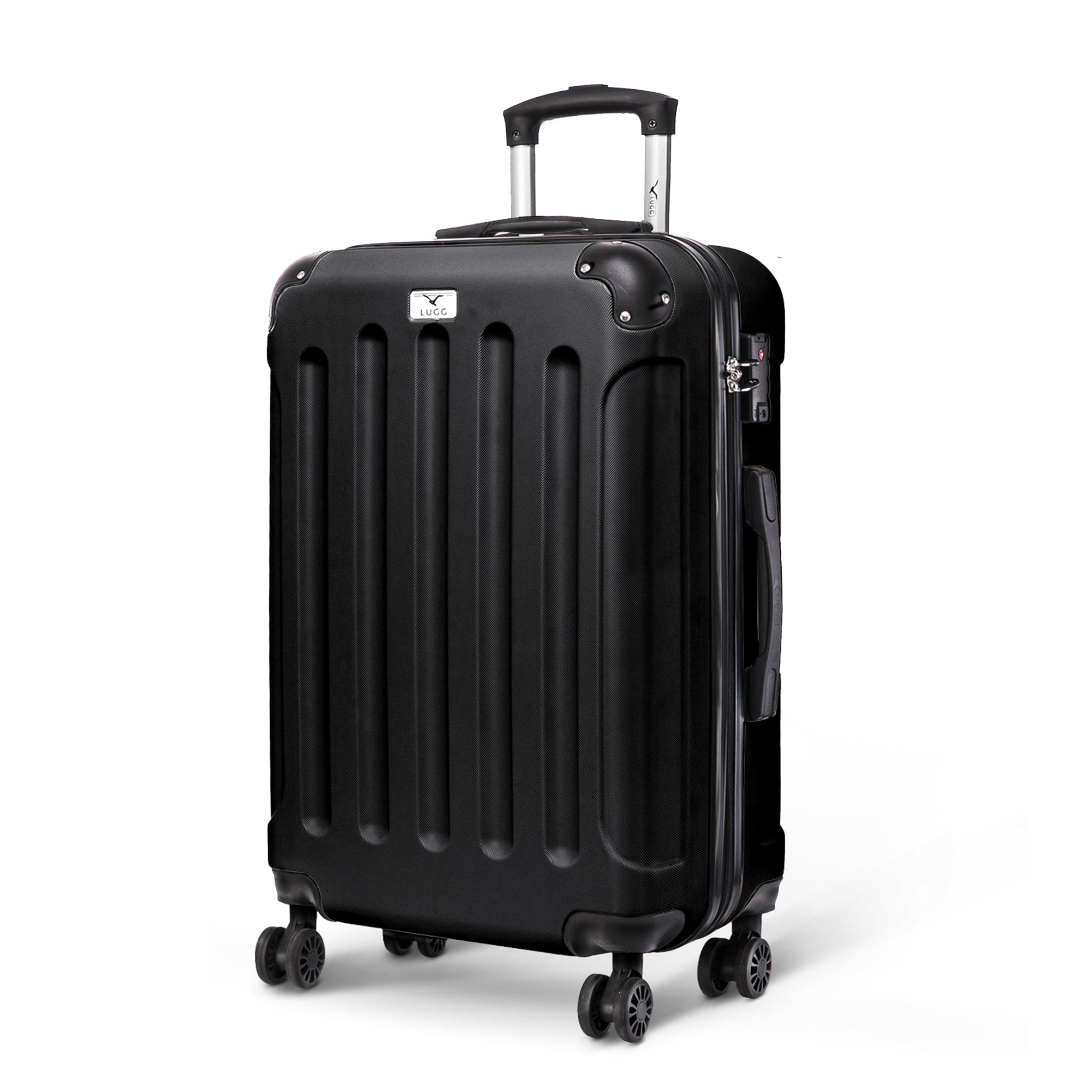 LUGG Skywander 24” Lightweight Underseat Cabin Bag - 67cm x 44cm x 26cm – EasyJet Approved Carry-On Suitcase, Durable ABS Hard Shell- Black