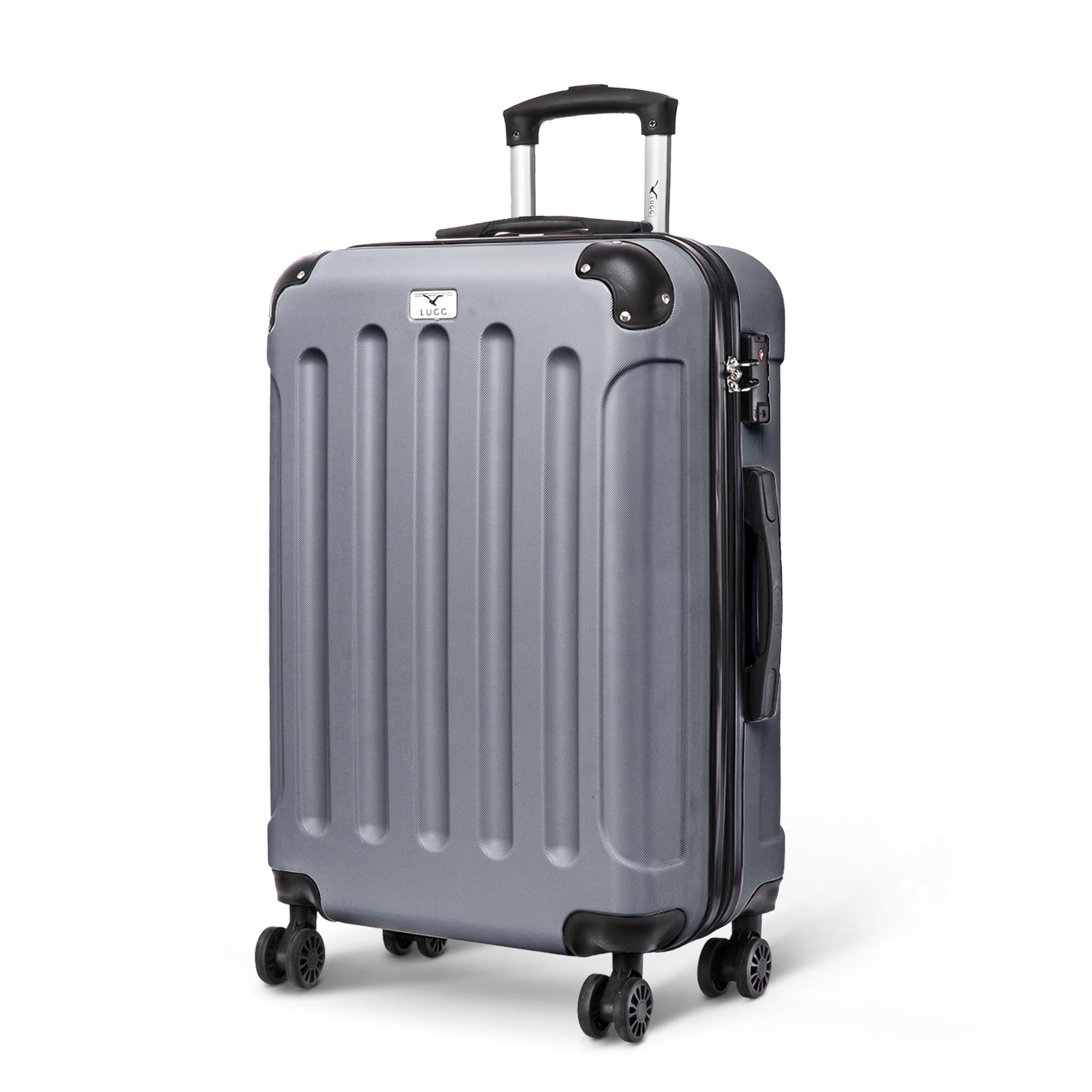 LUGG Skywander 24” Lightweight Underseat Cabin Bag - 67cm x 44cm x 26cm – EasyJet Approved Carry-On Suitcase, Durable ABS Hard Shell- Silver