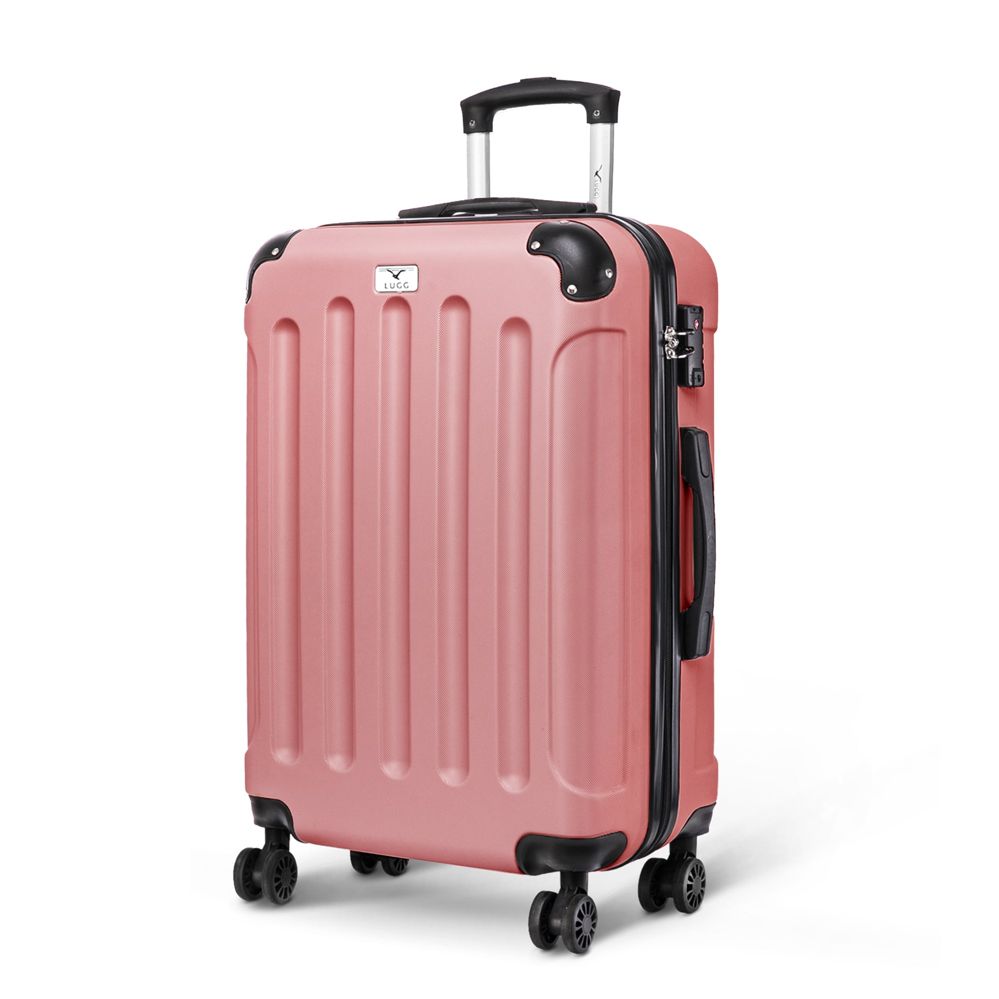 LUGG Skywander 24” Lightweight Underseat Cabin Bag - 67cm x 44cm x 26cm – EasyJet Approved Carry-On Suitcase, Durable ABS Hard Shell- Rose Gold