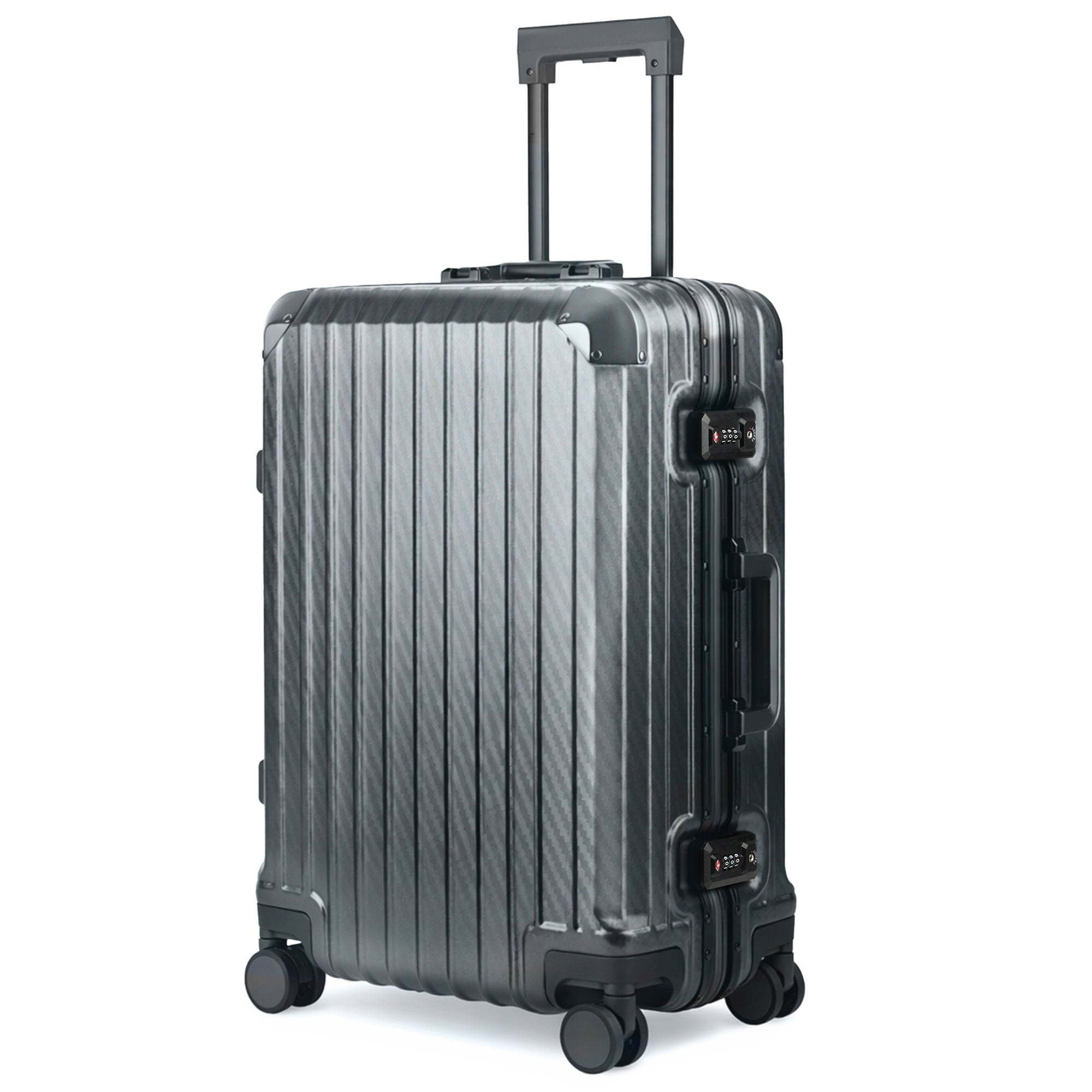LUGG 24" Hard Shell Trolley Suitcase Aluminium TSA Lock Grey 65x45x26.5cm