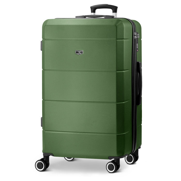 Jetset 32" Large Suitcase – Lightweight Hard Shell Luggage with TSA Lock – Water-Resistant ABS Spinner Suitcase – 4 Wheels – 86x58x31cm Travel Bag - Army Green