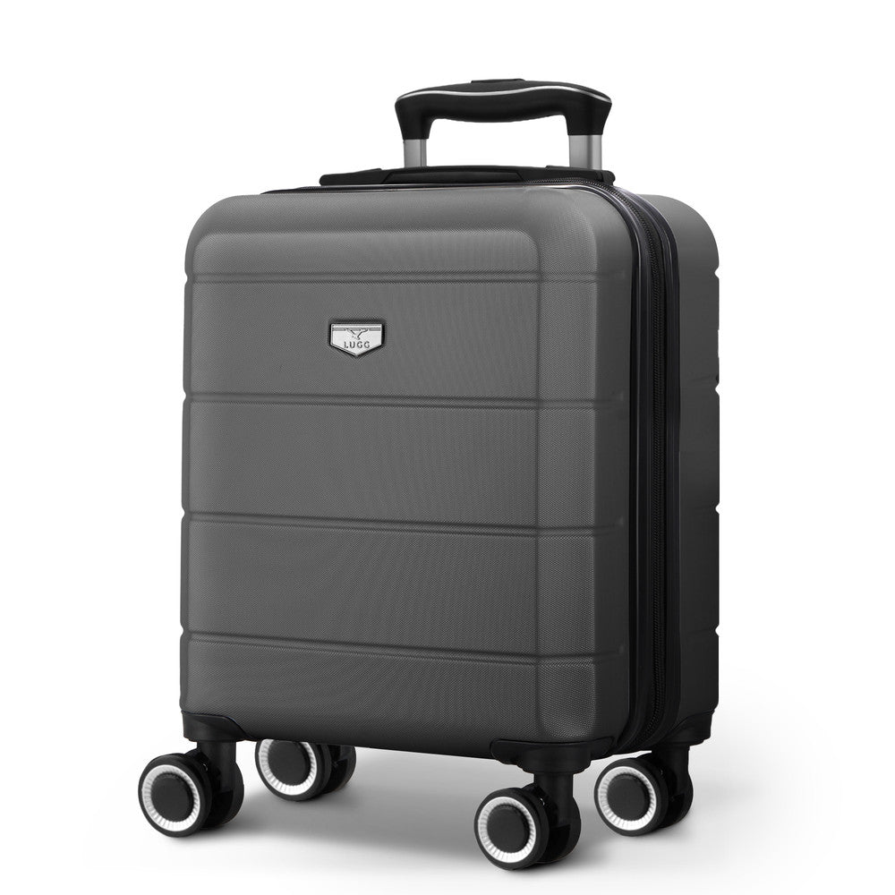 LUGG Jetset 15 Inch ABS Shell Protection Water Resistant & Safe Locking System Easyjet Free Under Seat Luggage (45x33x20cm) - Gunmetal Grey
