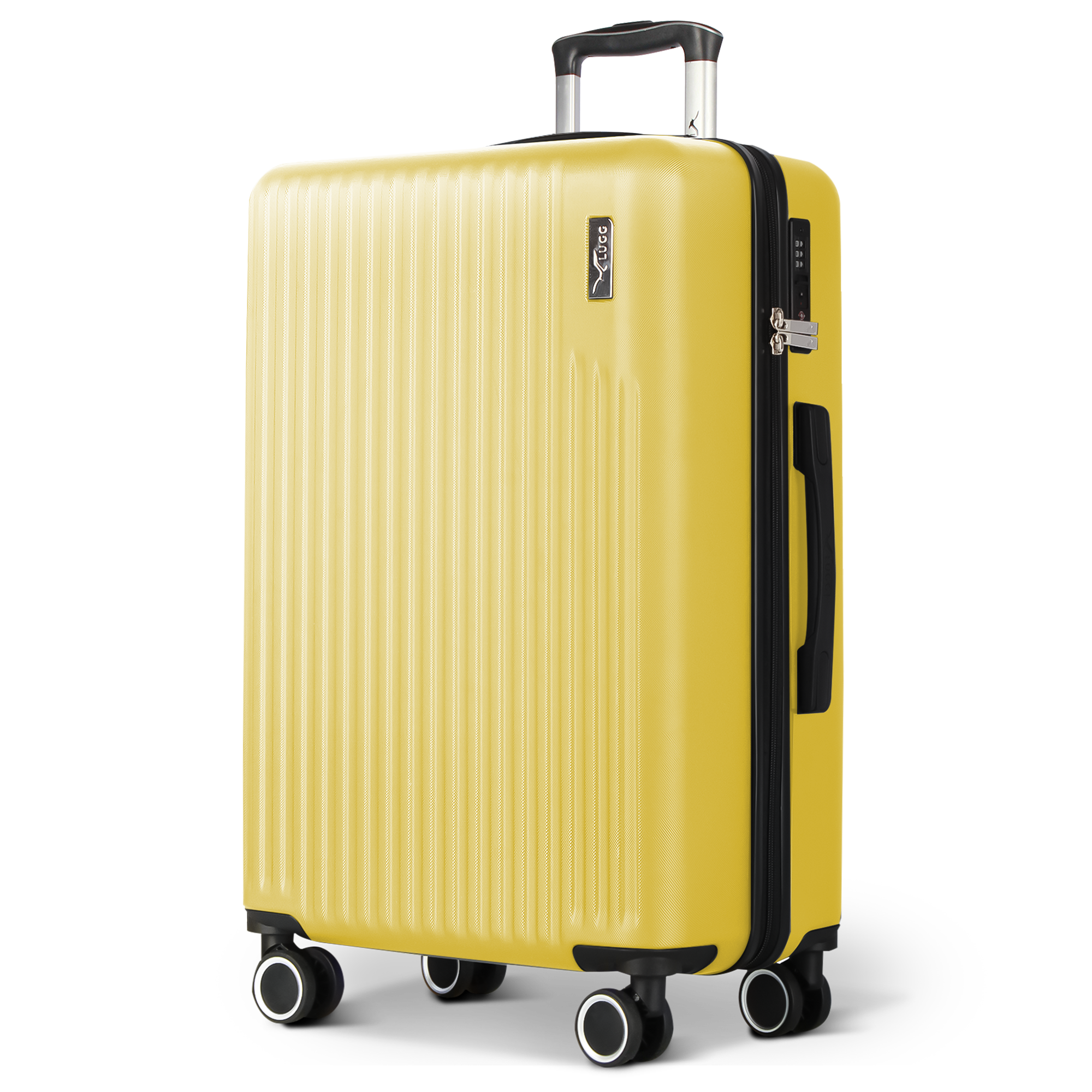 Vacay 28” Suitcase ABS Luggage with TSA Indent Lock, Aluminium Trolley Handle, 360° Spinner Wheels - Airline Compatible (76.5 x 30 x 50.5cm) - Citrine