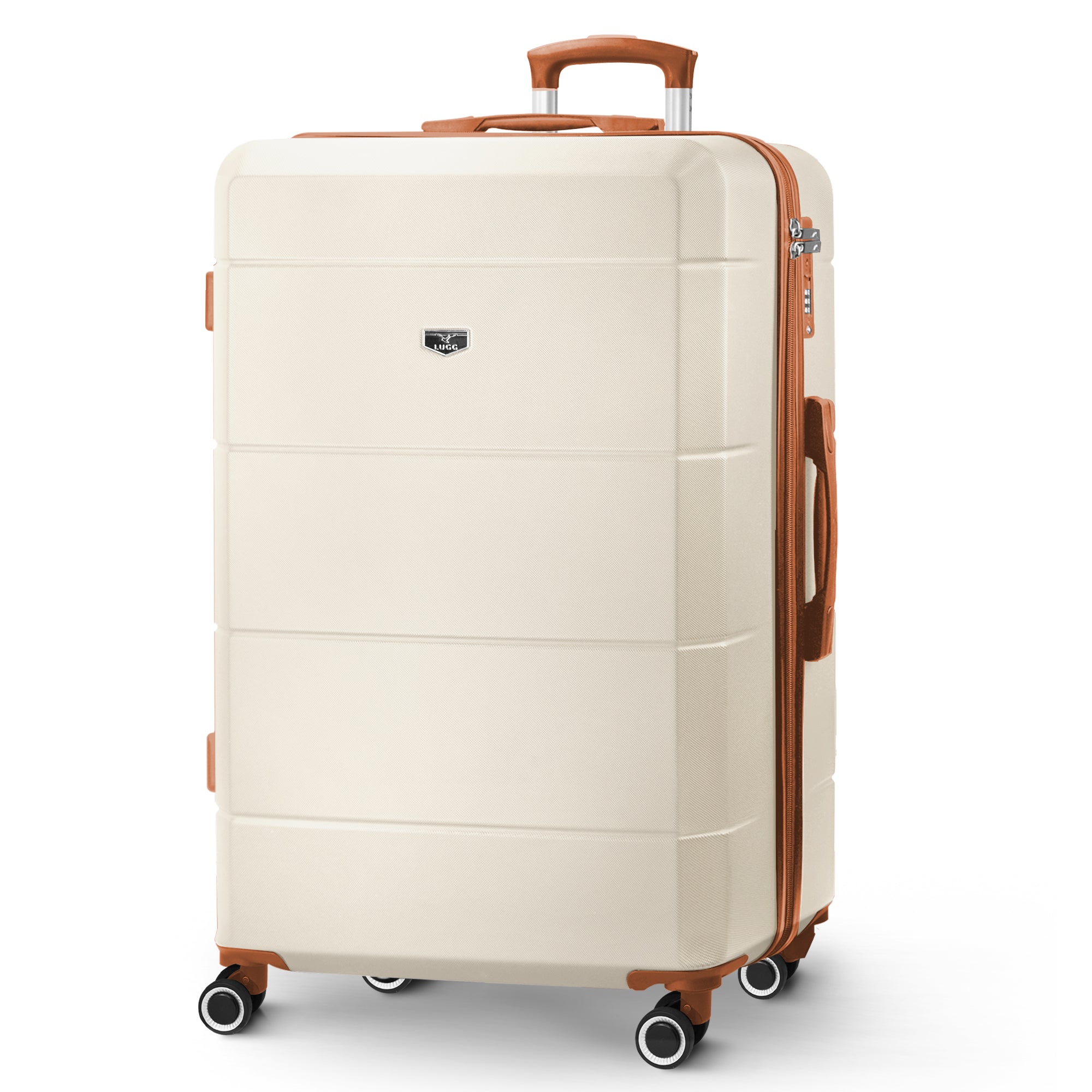 Jetset 28" Large Suitcase in Cream & Brown
