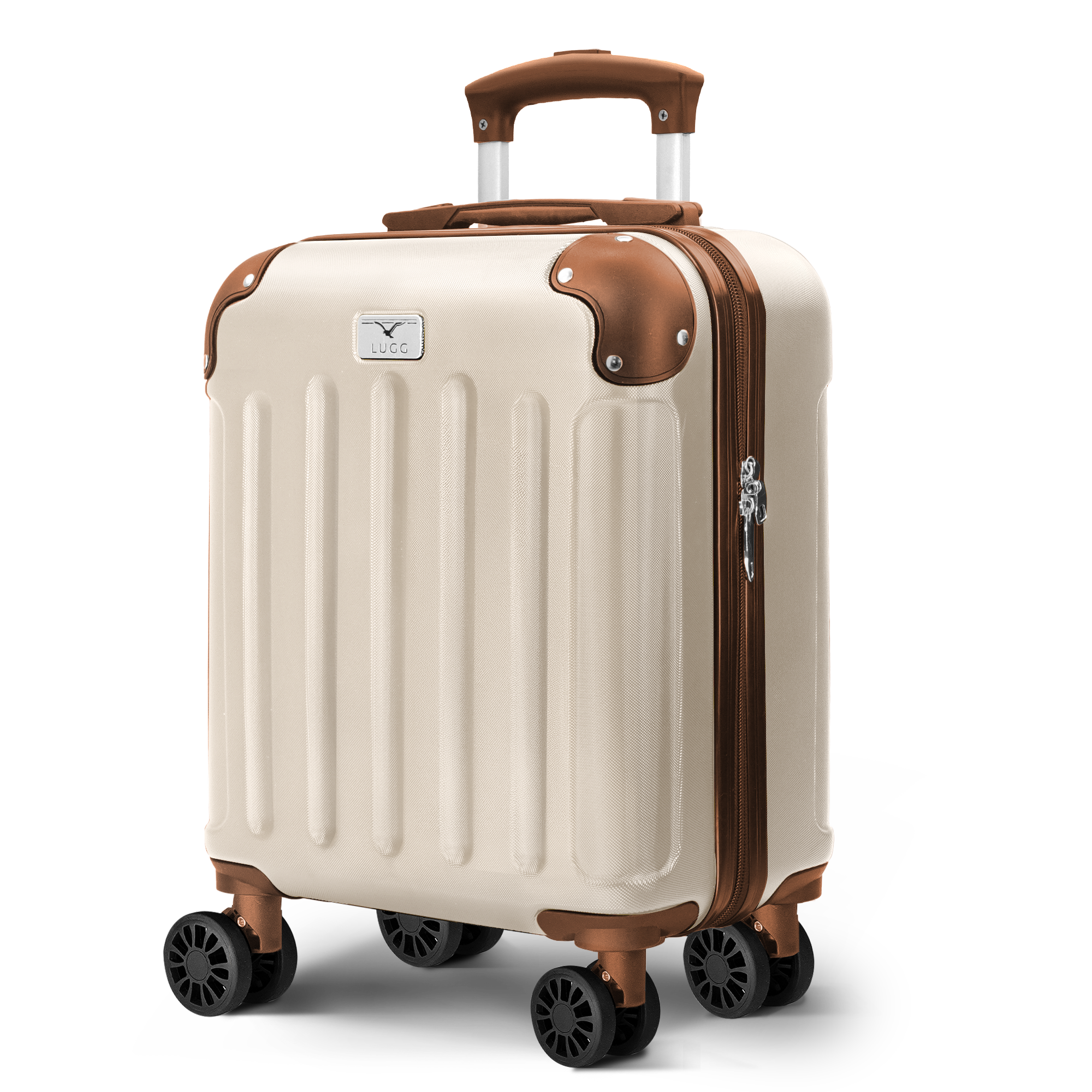 Skywander 15" Underseat Suitcase in Cream & Brown