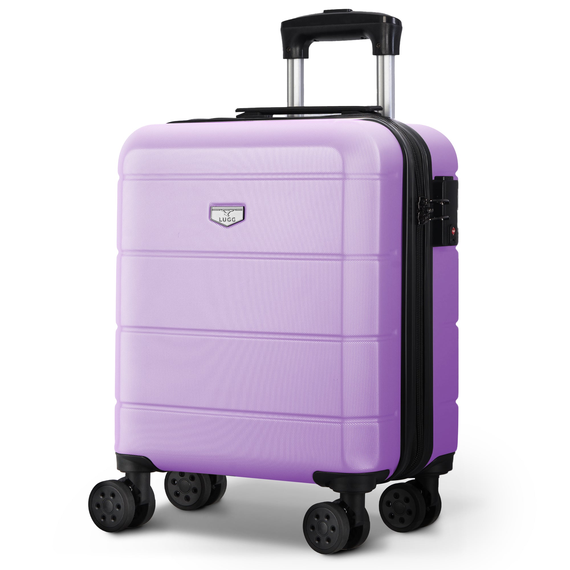 LUGG Jetset 15 Inch ABS Shell Protection Water Resistant & Safe Locking System Easyjet Free Under Seat Luggage (45x33x20cm) - Lavender
