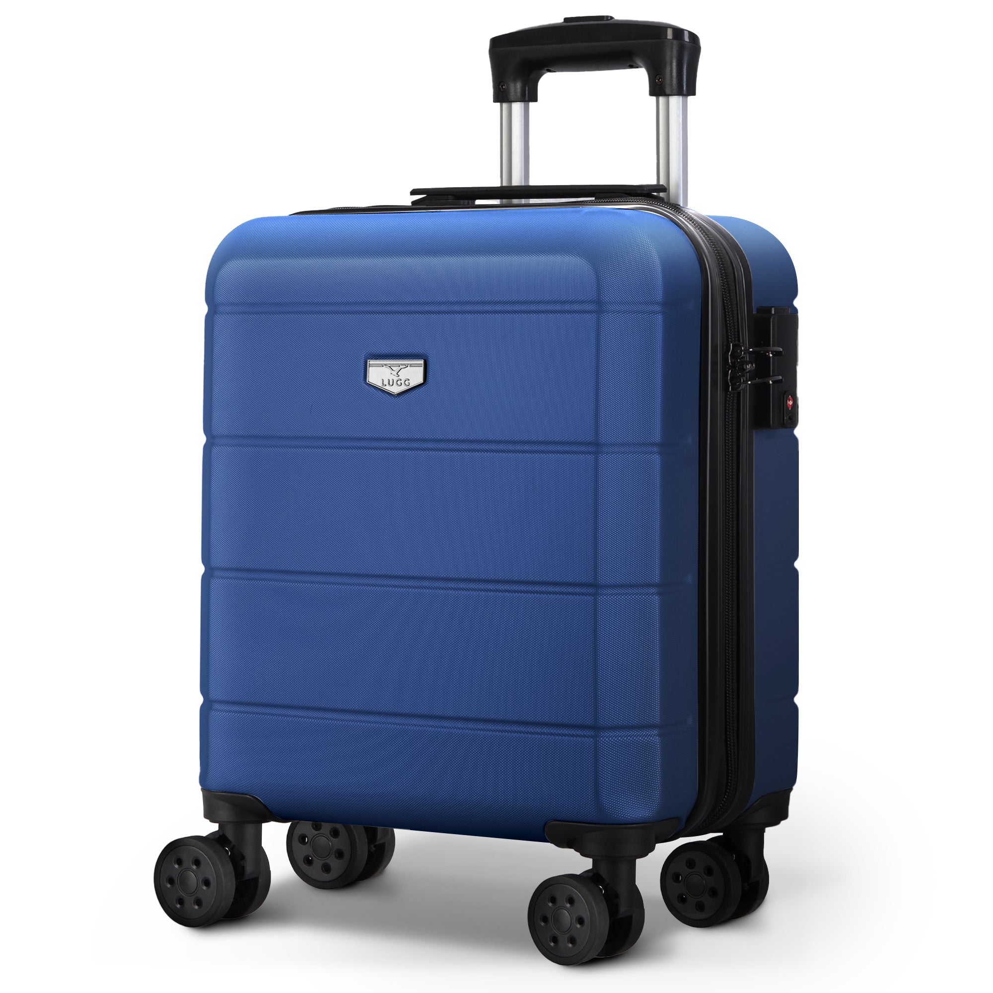 LUGG Jetset 15 Inch ABS Shell Protection Water Resistant & Safe Locking System Easyjet Free Under Seat Luggage (45x33x20cm) - Blue