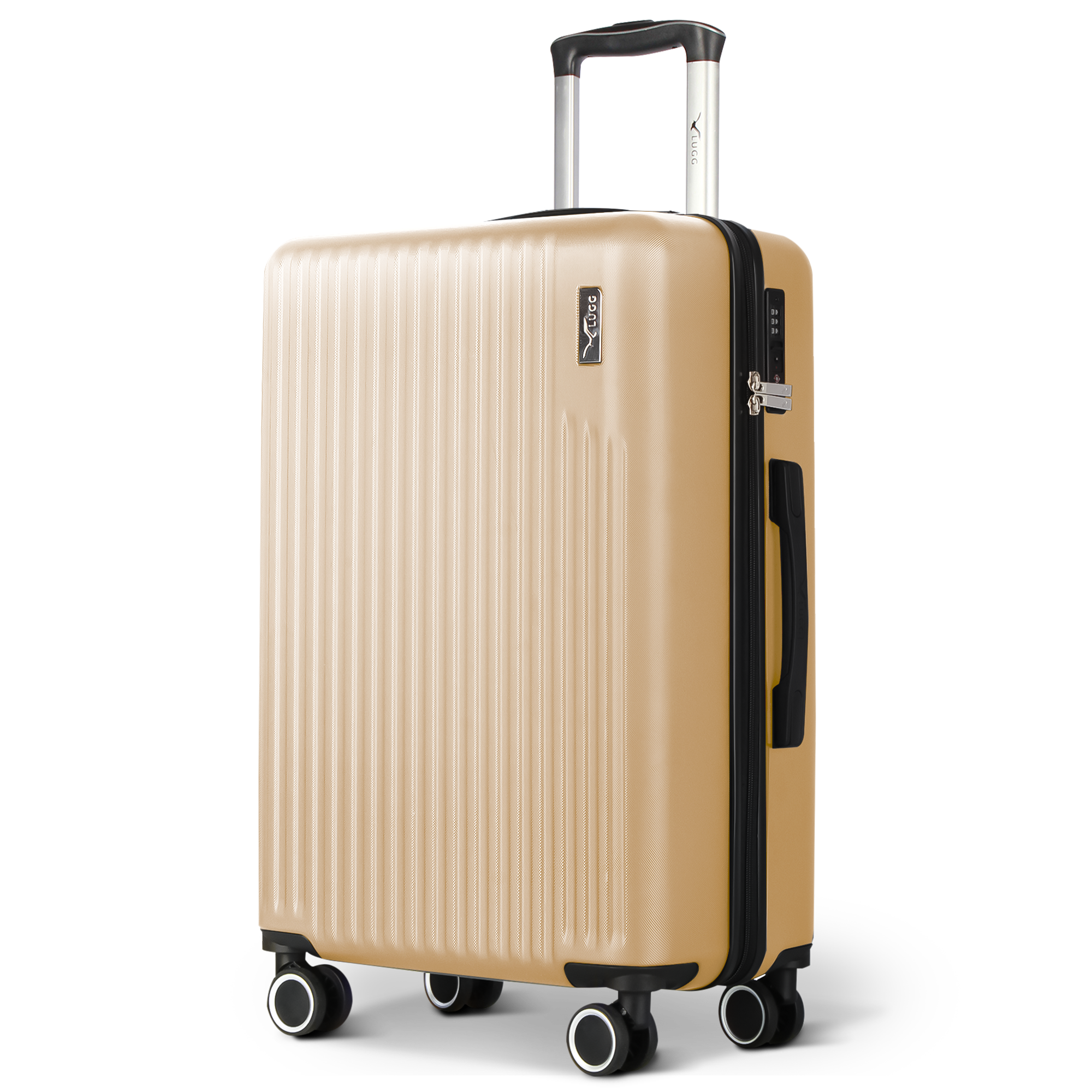 Vacay 24” Suitcase ABS Luggage with TSA Indent Lock, Aluminium Trolley Handle, 360° Spinner Wheels - Airline Compatible (66.5 x 25.5 x 44cm) - Sunset