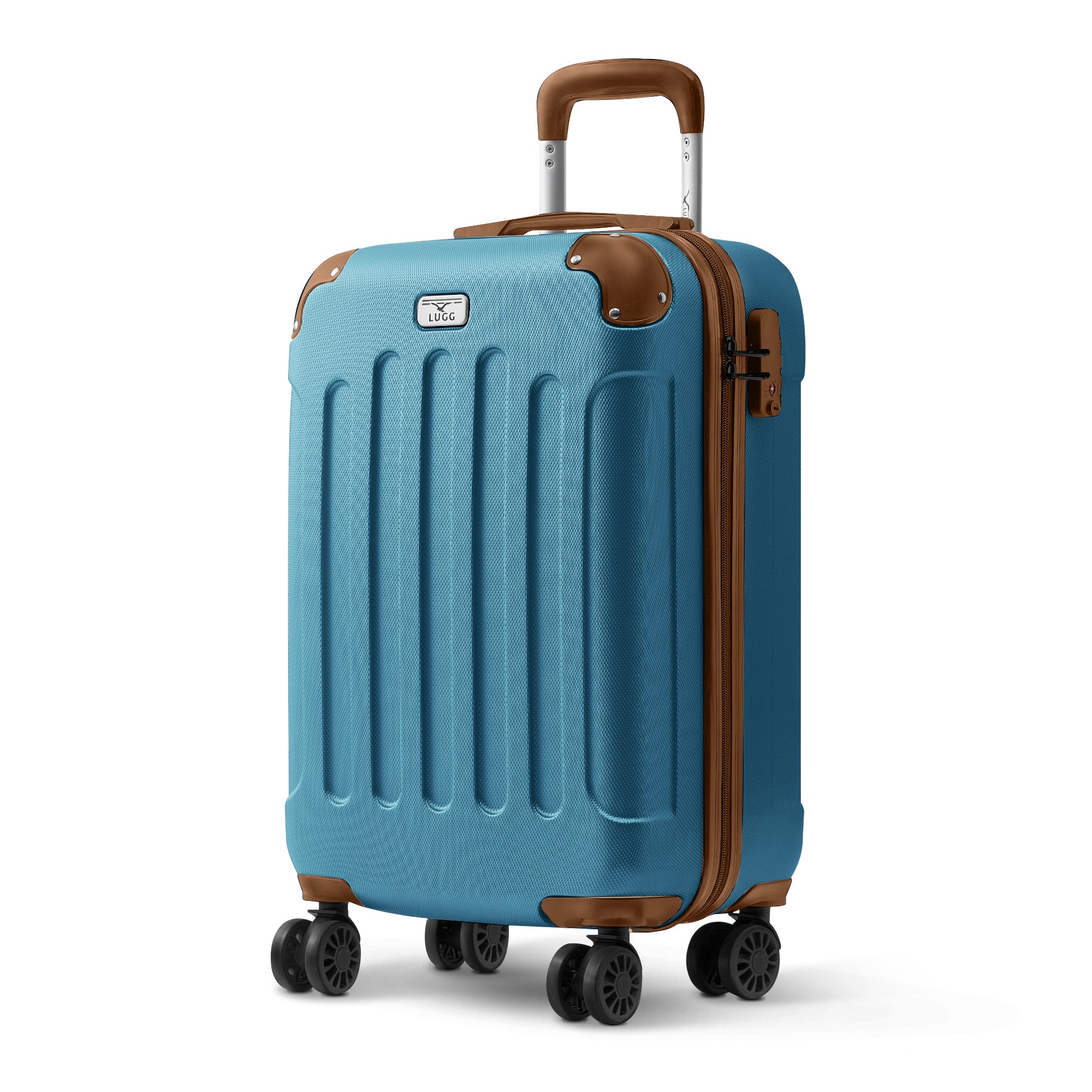 Skywander 20" Cabin Suitcase in Blue & Brown