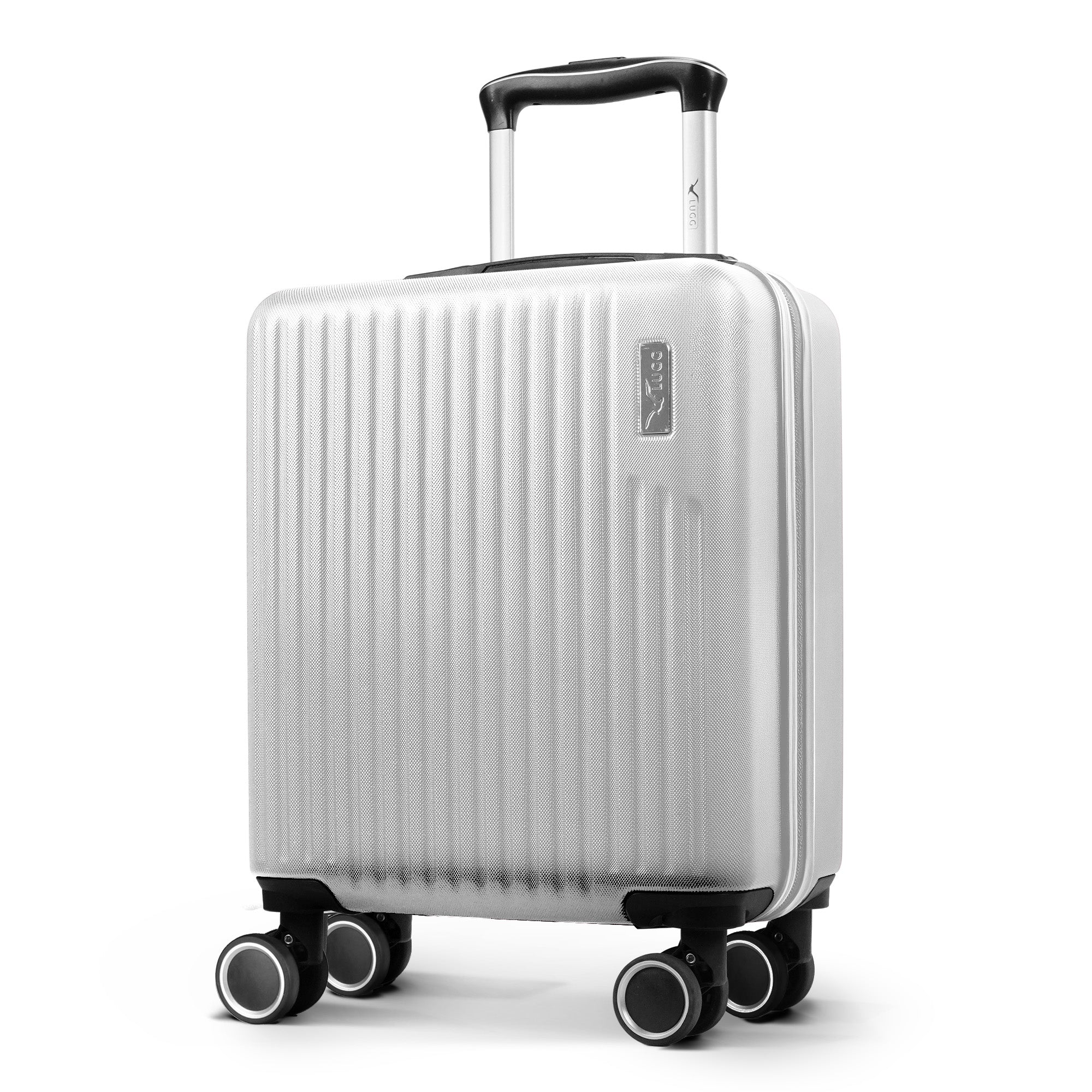 Vacay 15” Suitcase ABS Luggage, Aluminium Trolley Handle, 360° Spinner Wheels - Airline Compatible (45 x 33x 20cm) - Pearl