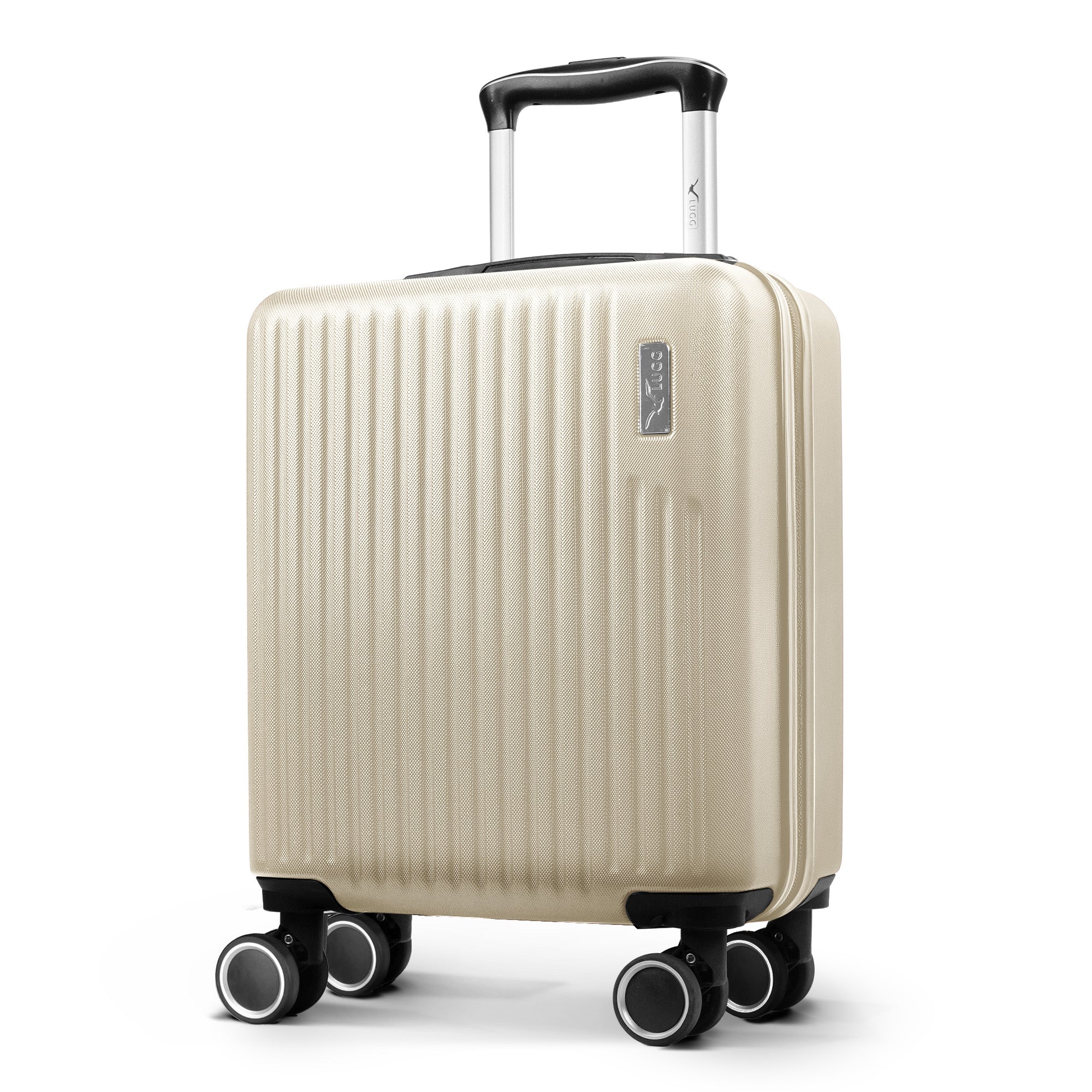 Vacay 15” Suitcase ABS Luggage, Aluminium Trolley Handle, 360° Spinner Wheels - Airline Compatible (45 x 33x 20cm) - Earth