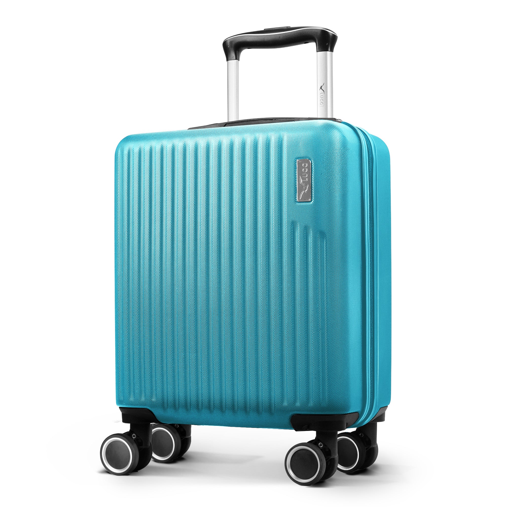 Vacay 15” Suitcase ABS Luggage, Aluminium Trolley Handle, 360° Spinner Wheels - Airline Compatible (45 x 33x 20cm) - Ocean