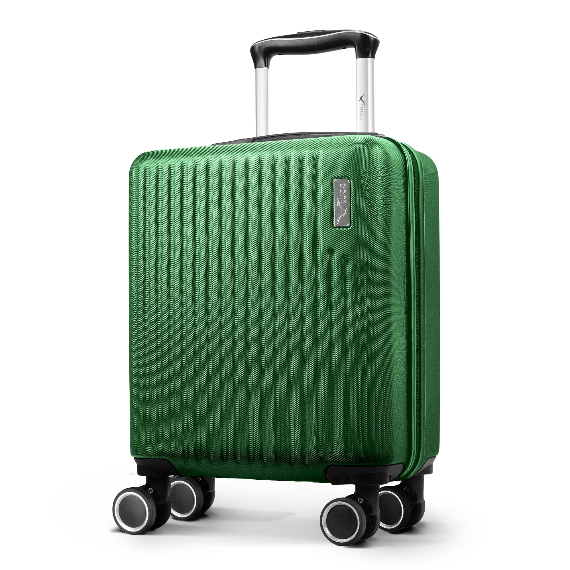 Vacay 15” Suitcase ABS Luggage, Aluminium Trolley Handle, 360° Spinner Wheels - Airline Compatible (45 x 33x 20cm) - Forest
