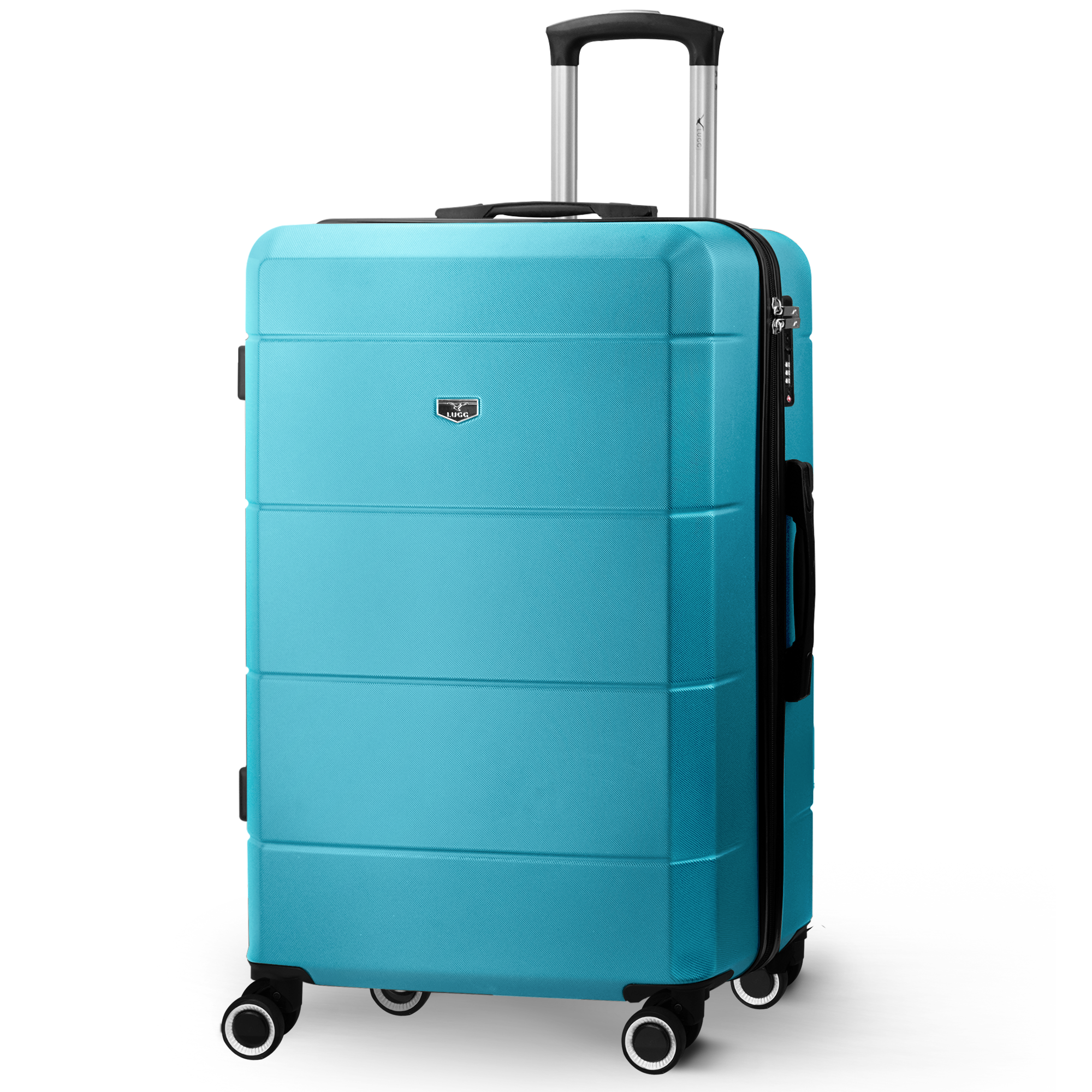 LUGG Jetset 24” Lightweight Travel Carry On Suitcase, ABS, Water Resistant & TSA Lock, Easyjet Overhead- Teal