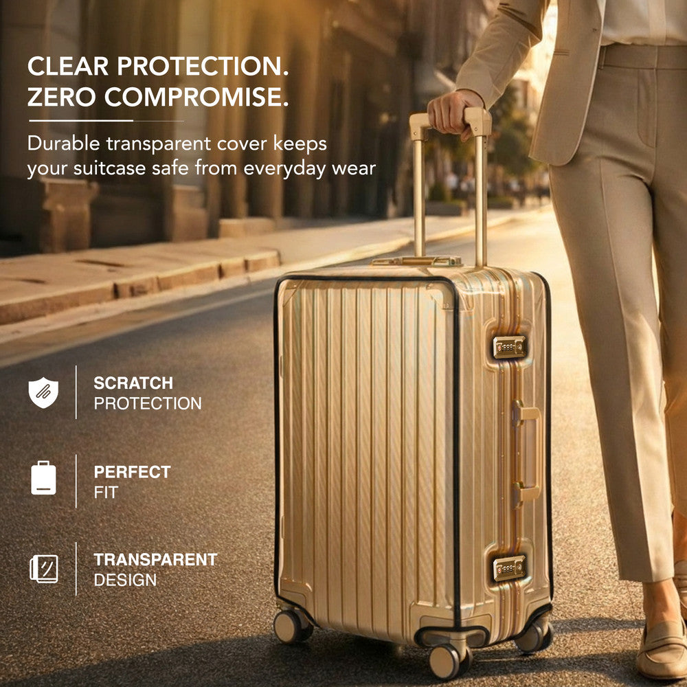 LUGG 24" Hard Shell Trolley Suitcase Aluminium TSA Lock Gold 65x45x26.5cm