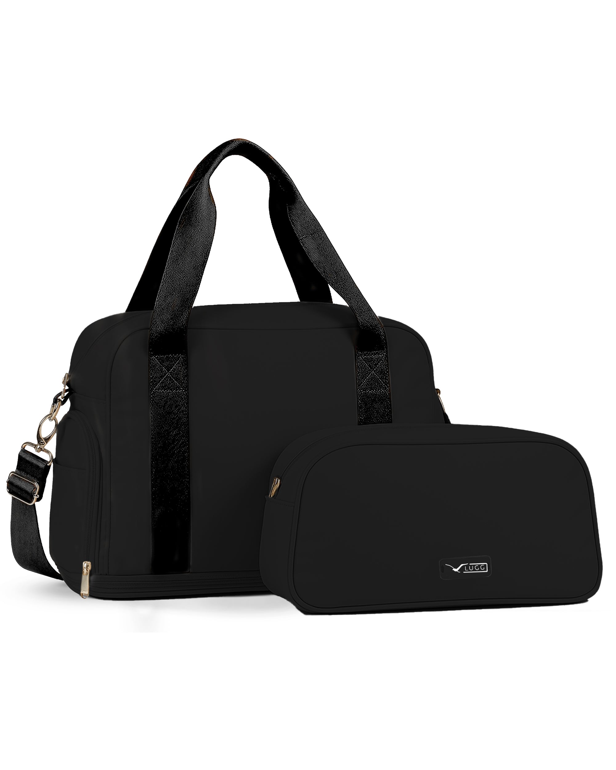 LUGG Duffle & Toiletry Bag Set – Waterproof Travel Bags for Men & Women - Black