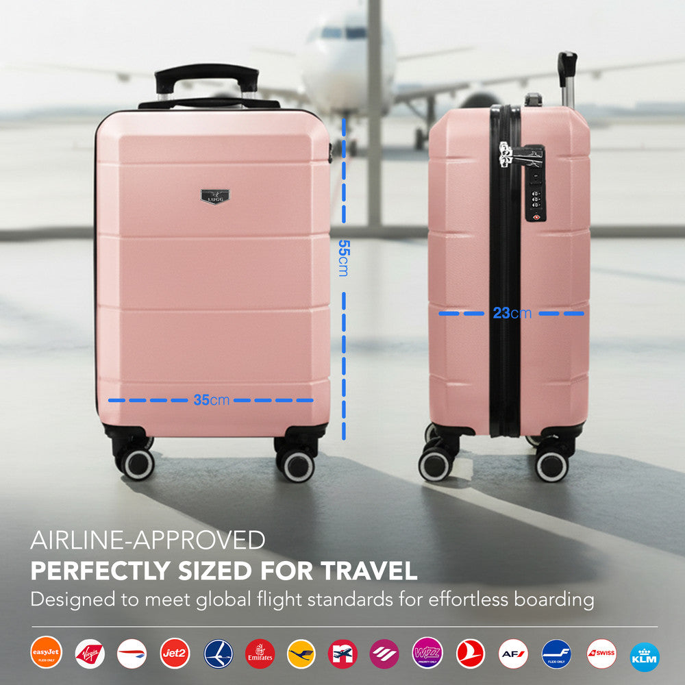 Jetset 20" Cabin Suitcase - 55 x 35 x 23cm in Rose Gold