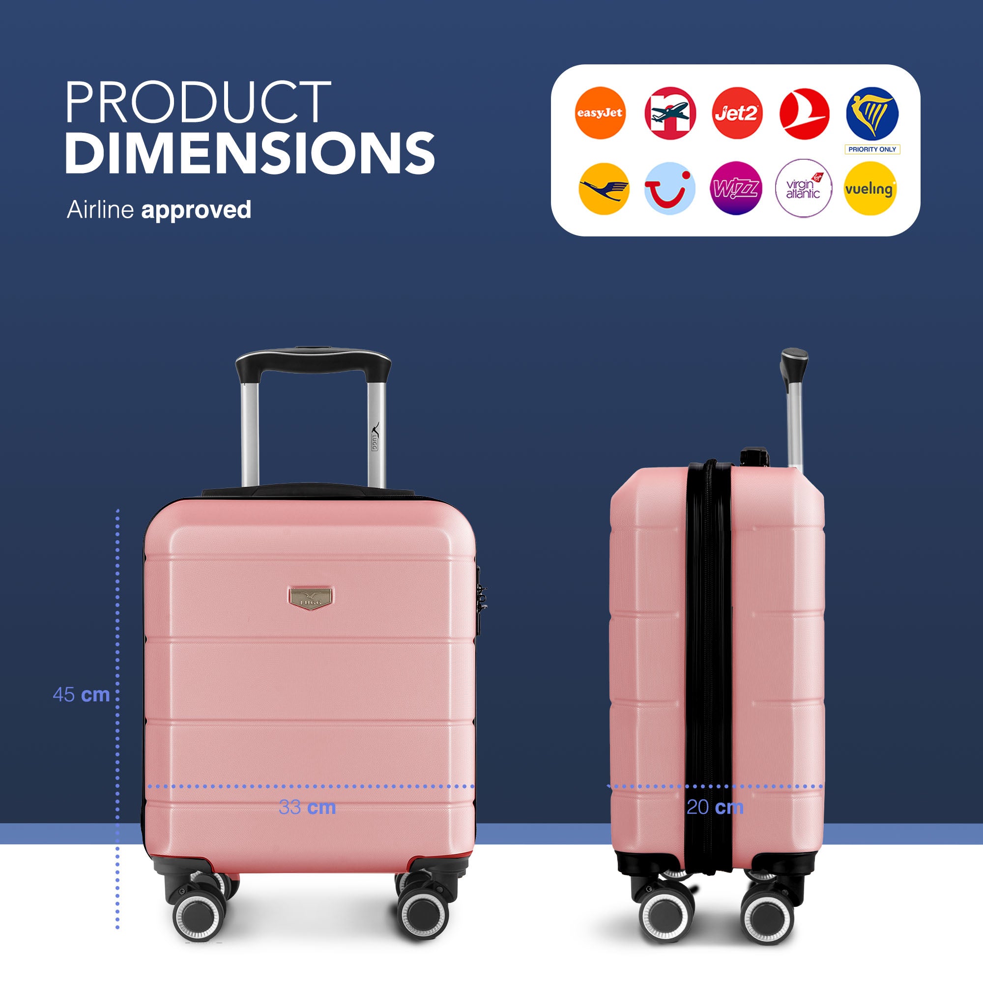 Jetset 15" Underseat Suitcase in Rose Gold