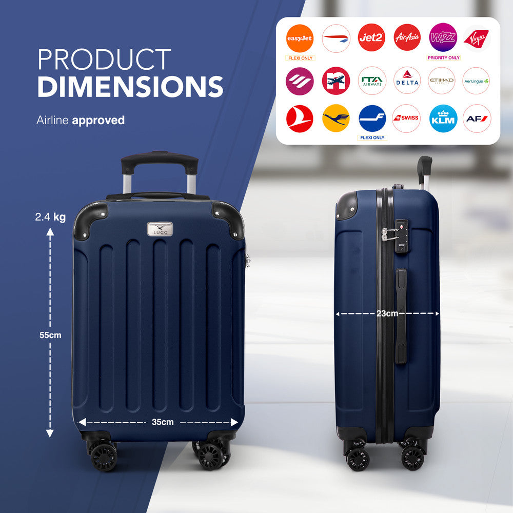 Skywander 20" Cabin Suitcase - 55 x 35 x 23cm in Midnight Blue