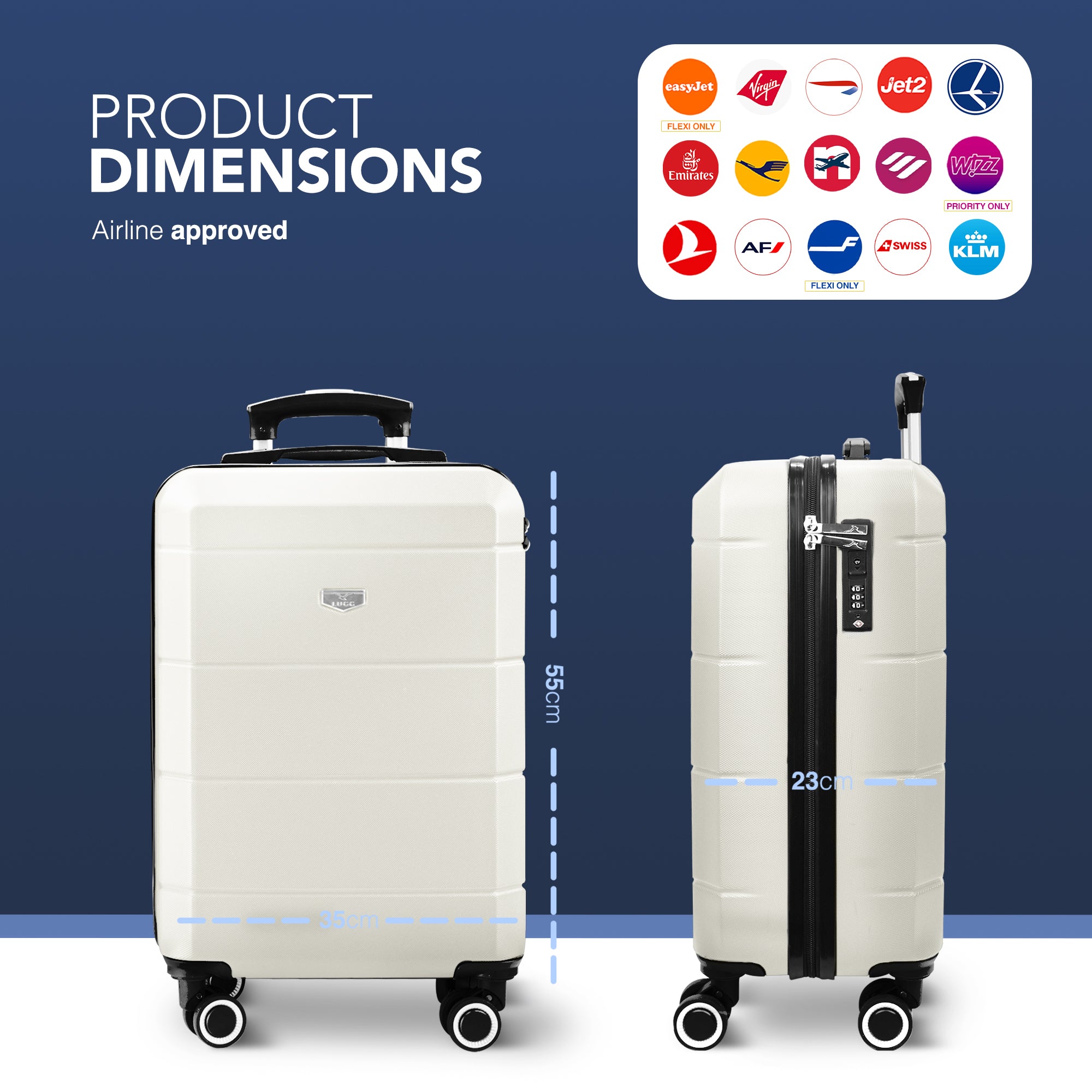 Jetset 20" Cabin Suitcase in Ivory