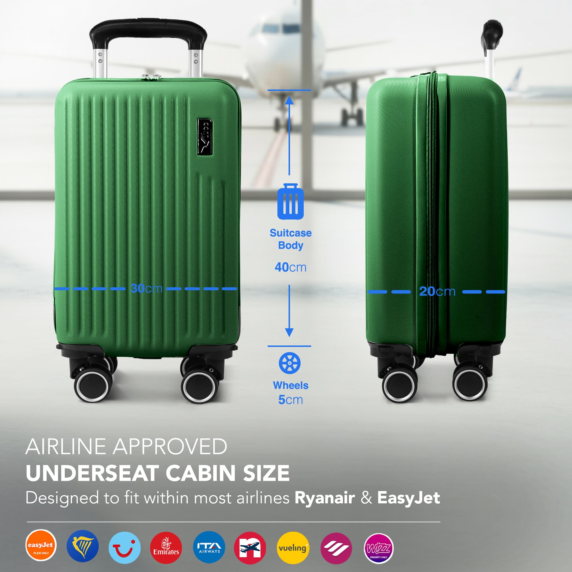 40cm Vacay Underseat Cabin Bag - Forest