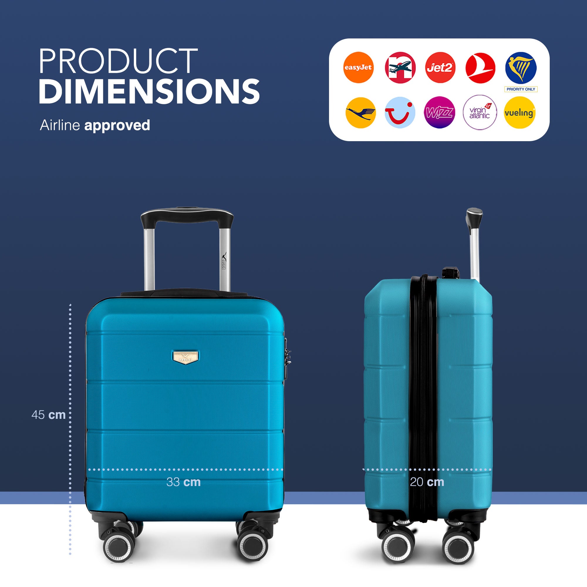 Jetset 15" Underseat Suitcase in Teal