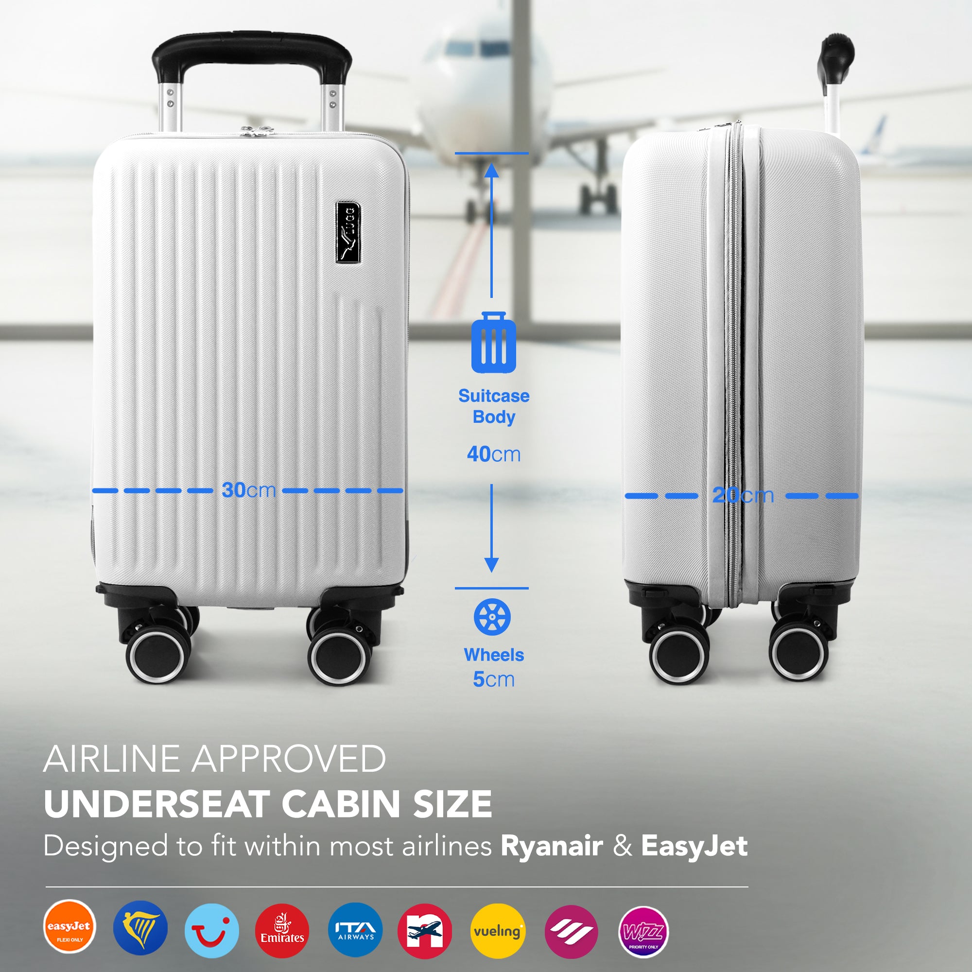 40cm Vacay Underseat Cabin Bag - Pearl