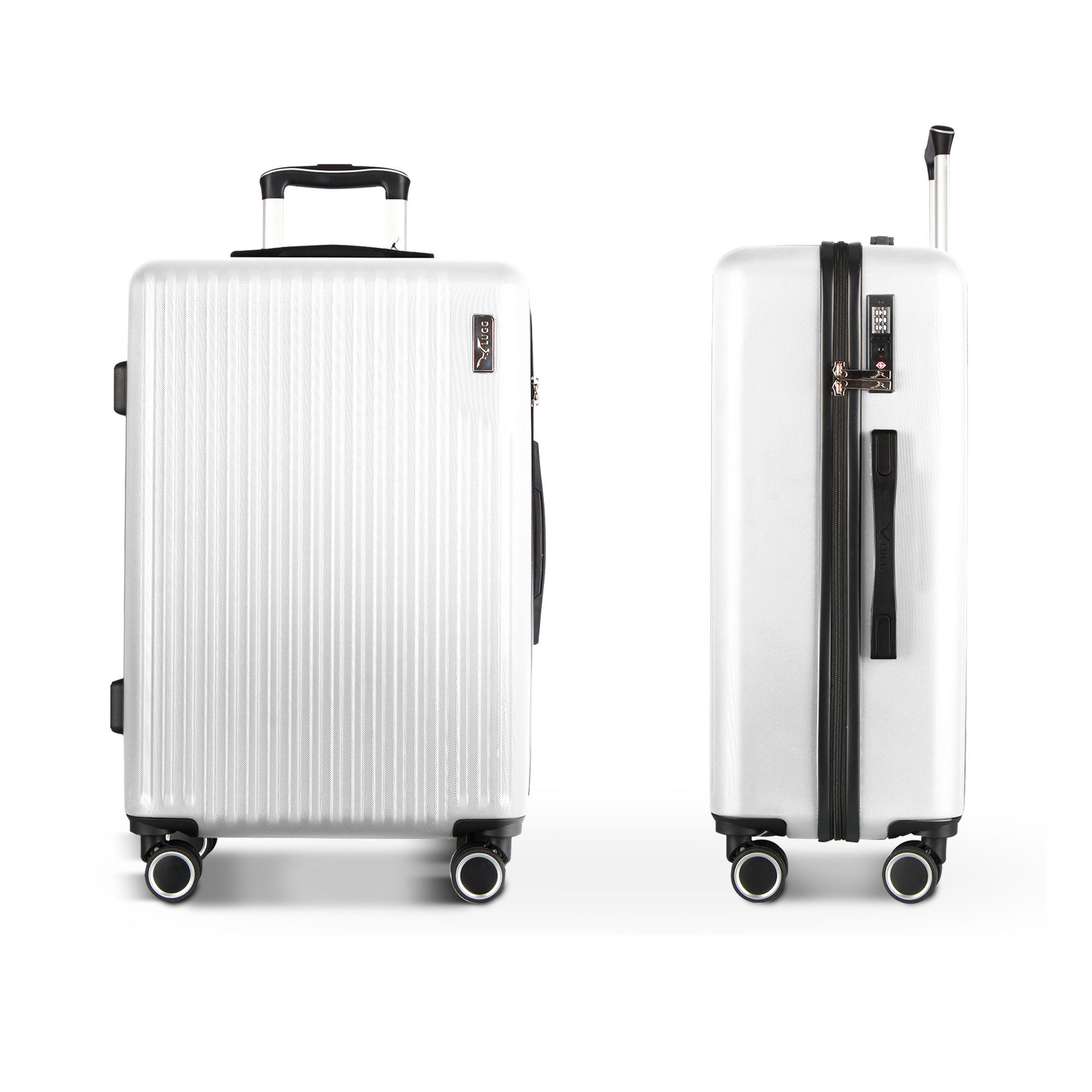Vacay 28” Suitcase ABS Luggage with TSA Indent Lock, Aluminium Trolley Handle, 360° Spinner Wheels - Airline Compatible (76.5 x 30 x 50.5cm) - Pearl