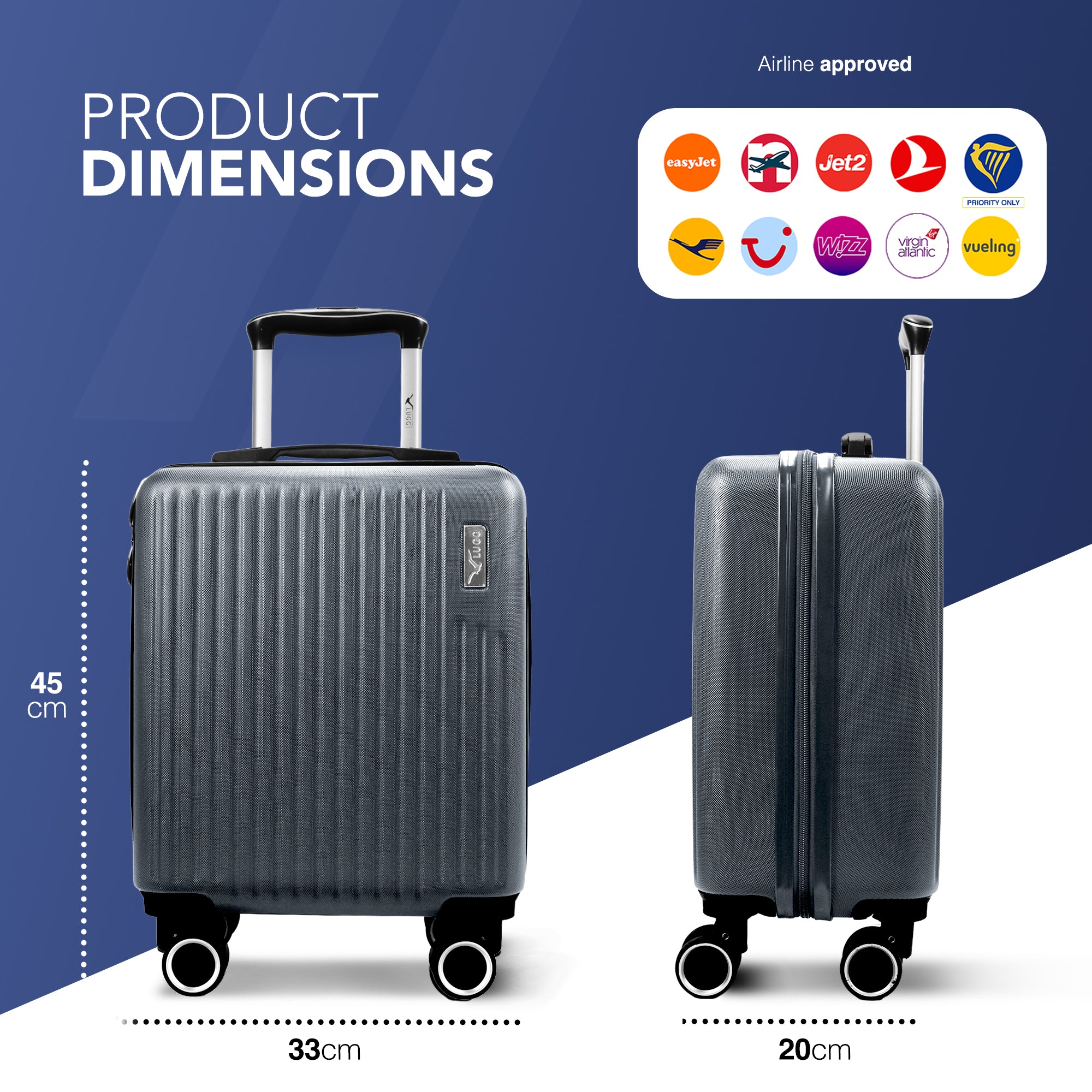 Vacay 15" Underseat Suitcase in Raven