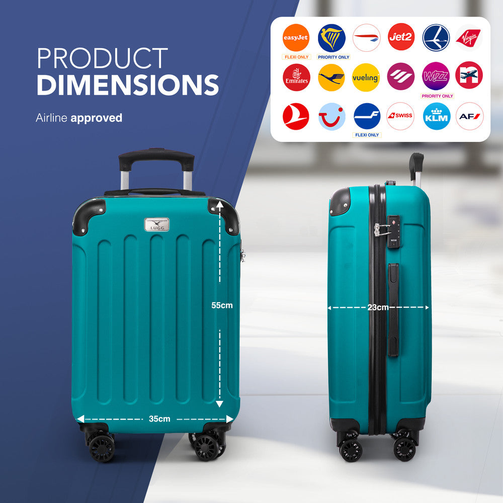 Skywander 20" Cabin Suitcase - 55 x 35 x 23cm in Teal