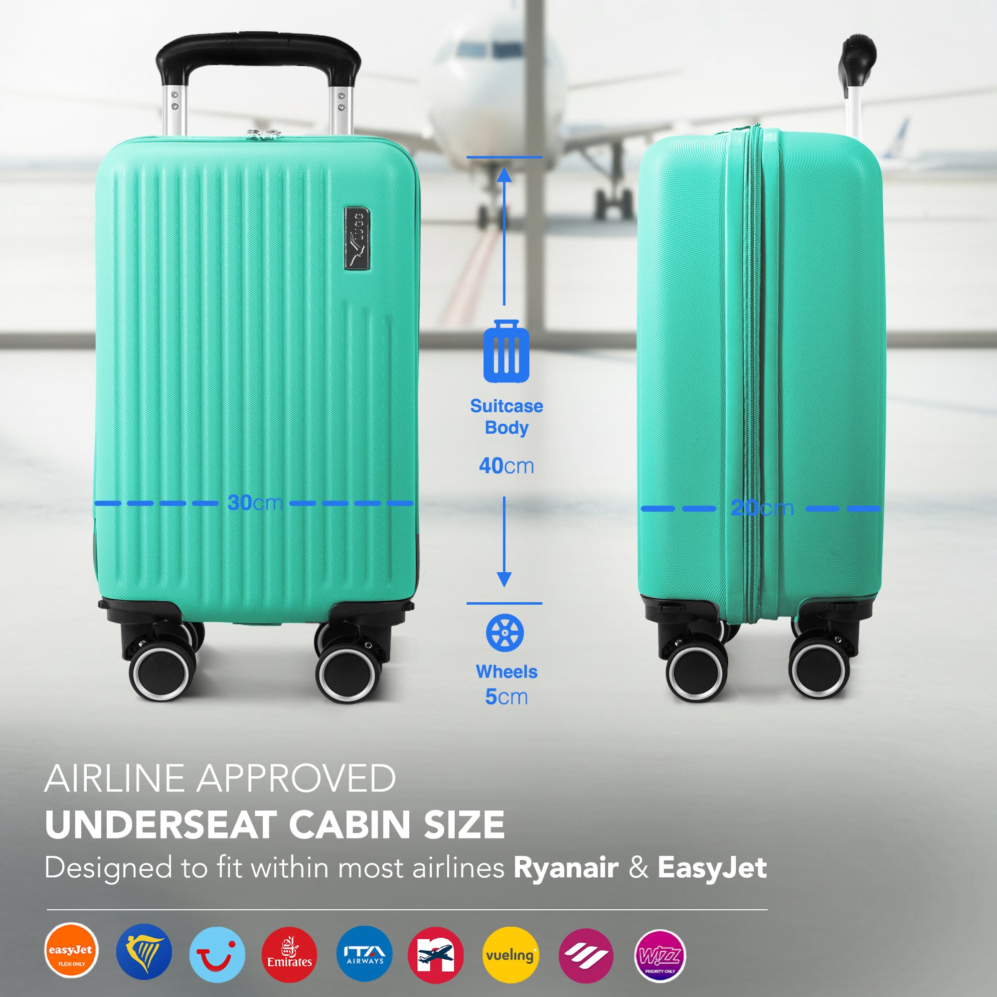 40cm Vacay Underseat Cabin Bag - Mint