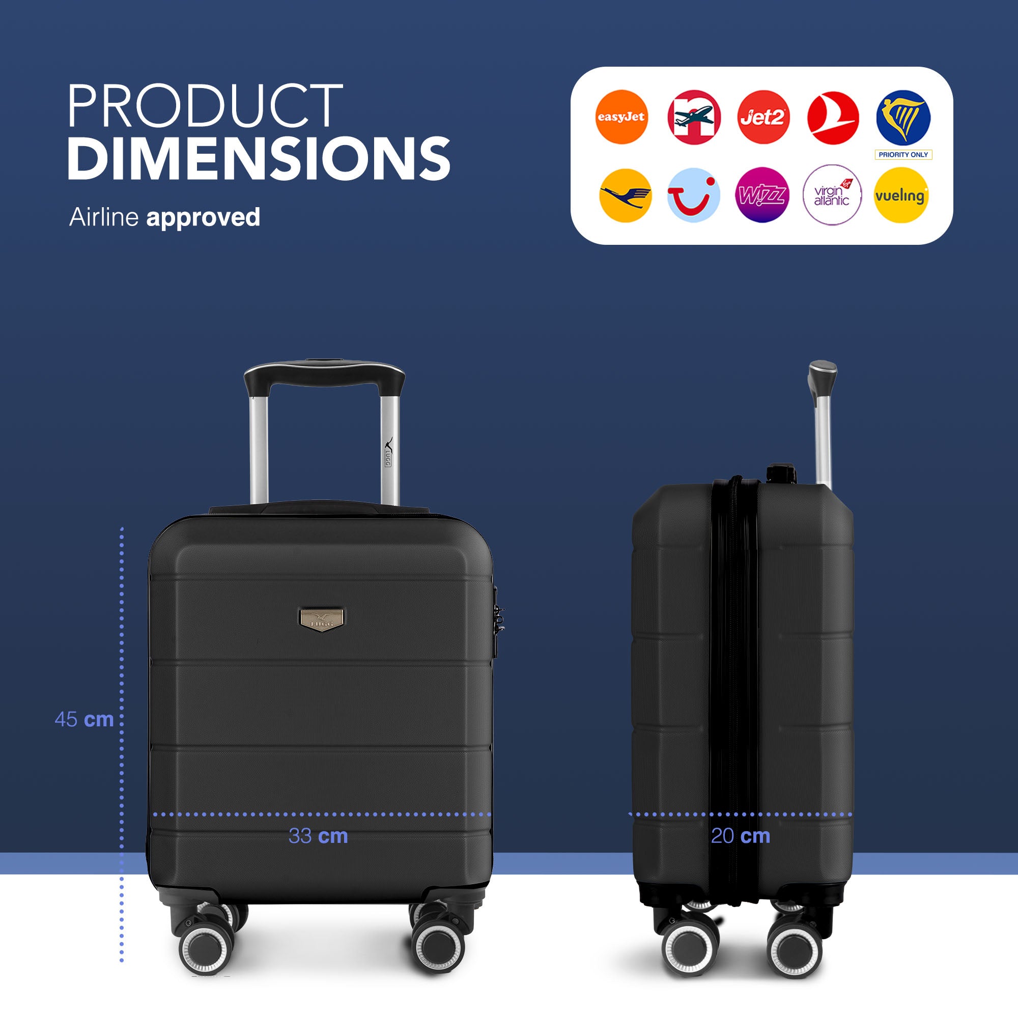 Jetset 15" Underseat Suitcase in Black