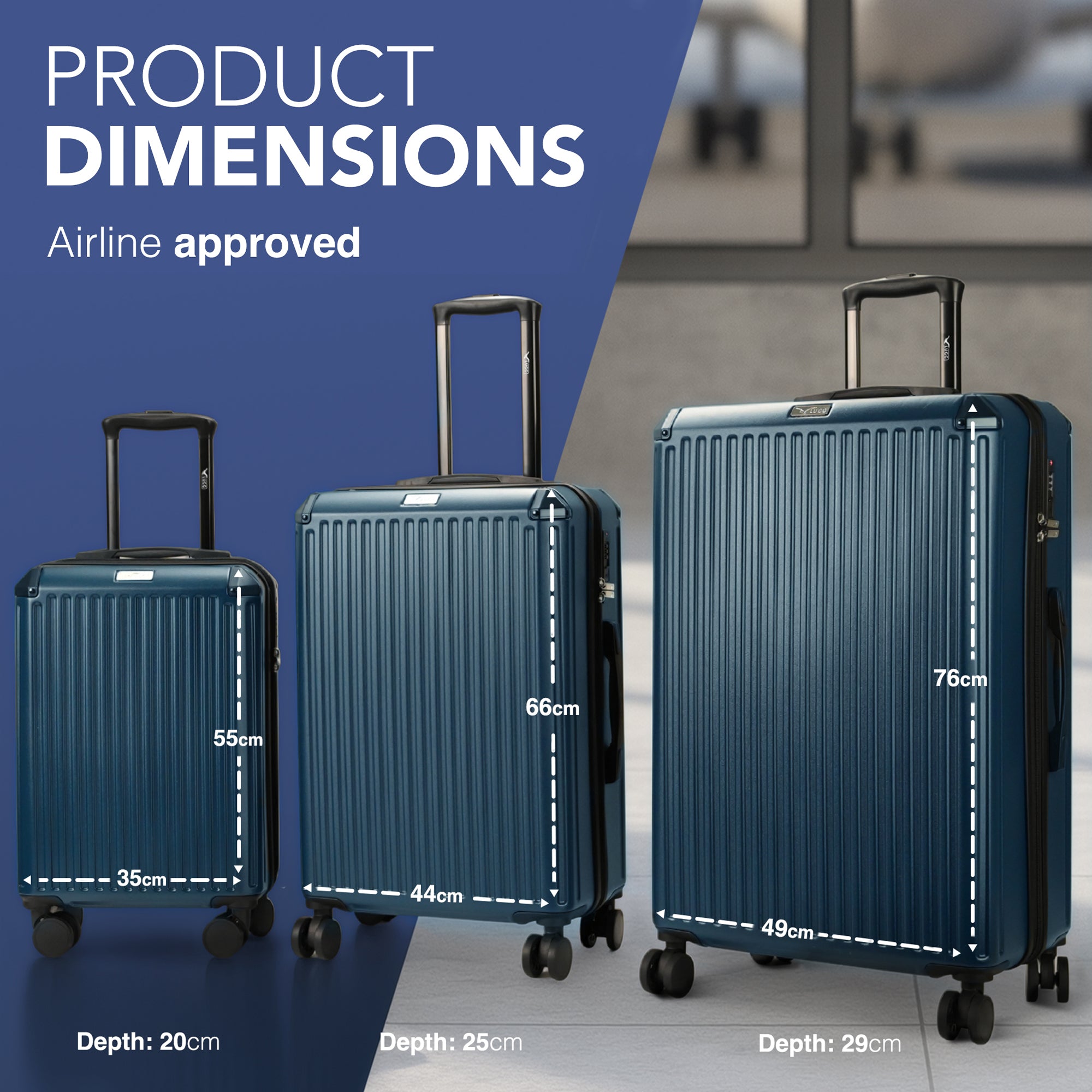 Sky Rover 3pc Set in Indigo Blue - Clearance